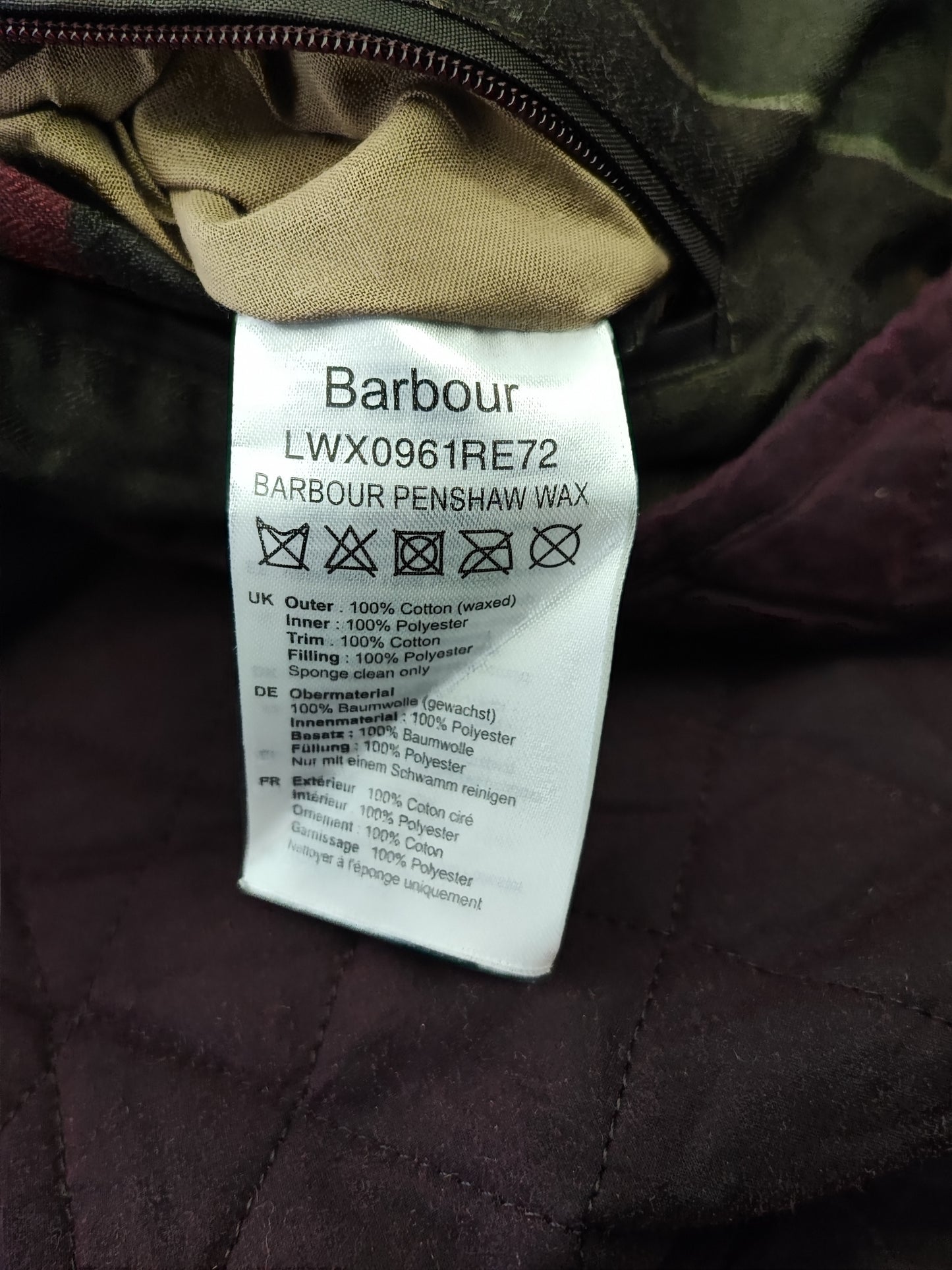 Giacca Barbour da donna Penshaw viola UK12 medium - Purple Penshaw Lady jacket UK12 tg. 42