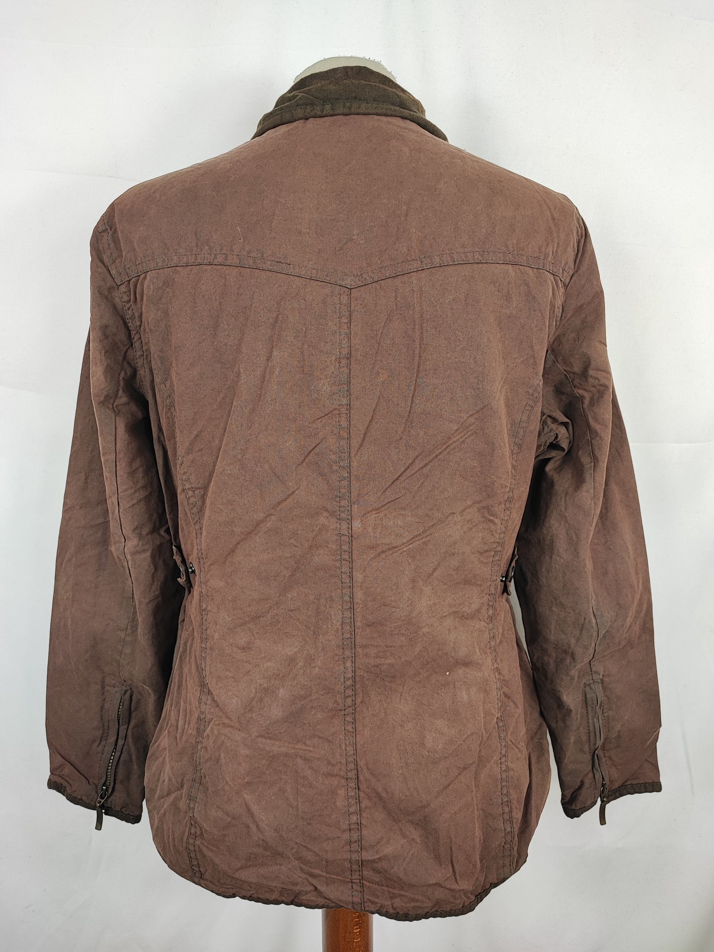 Barbour Giacca corta marrone donna Utility Medium 42 Lady Brown Utility wax Jacket uk12
