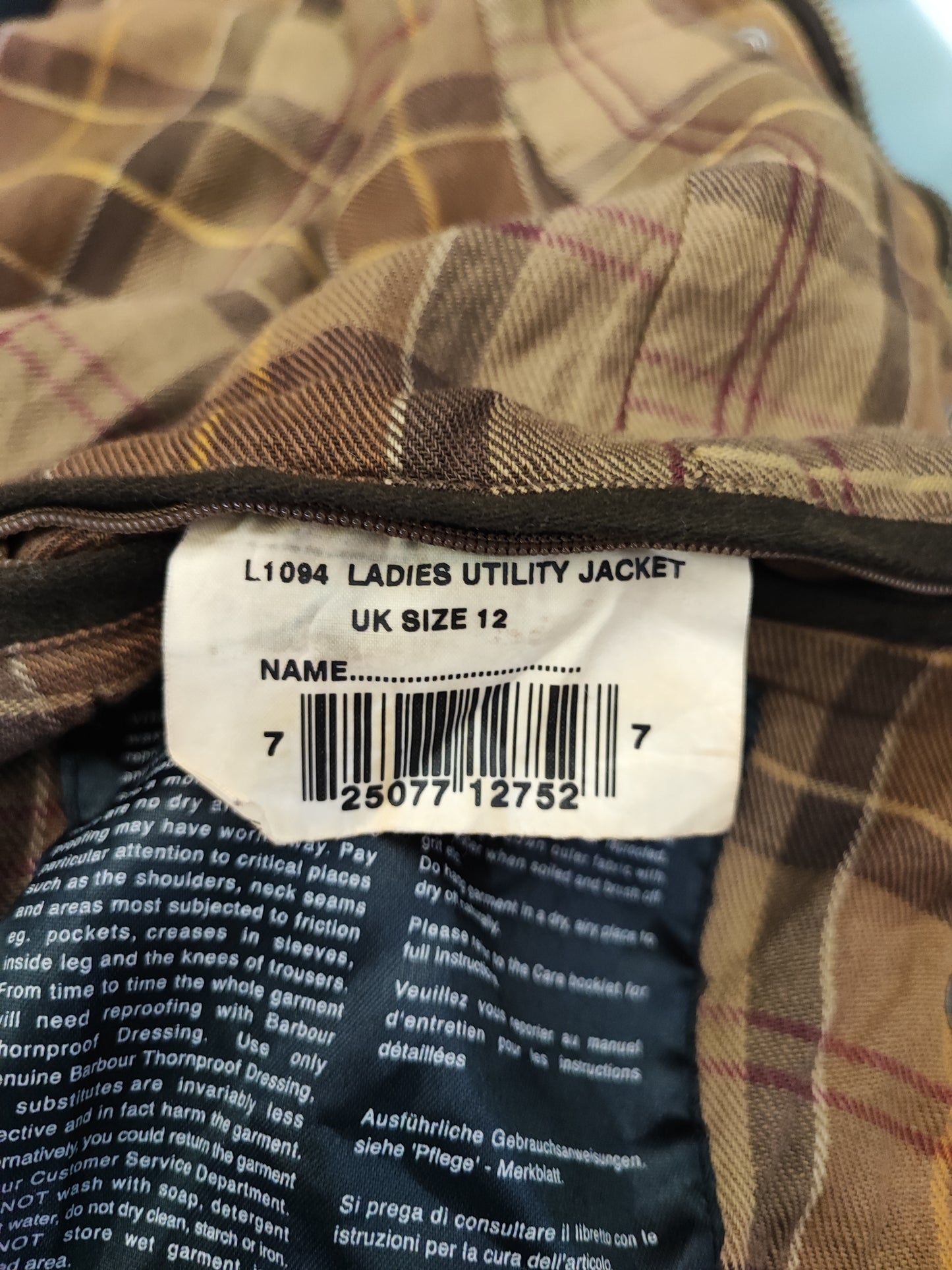 Barbour Giacca corta marrone donna Utility Medium 42 Lady Brown Utility wax Jacket uk12