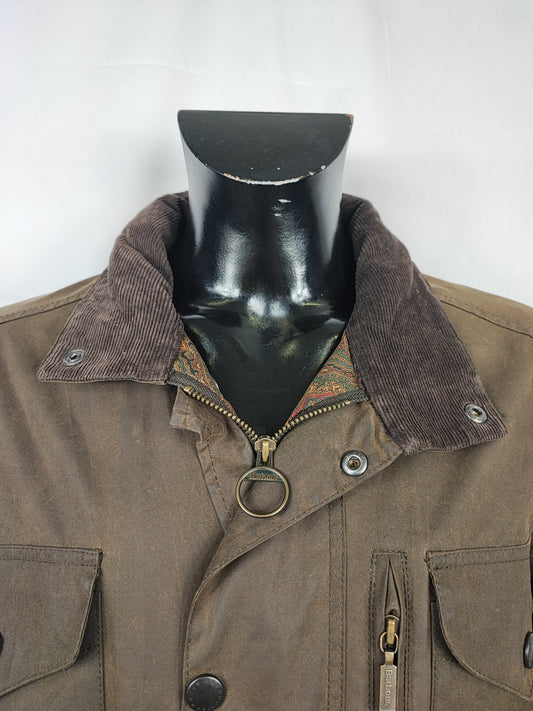 RARA Barbour Giacca Sapper uomo verde con stampa Paisley Medium- Man Olive Paisley Sapper Jacket Size M