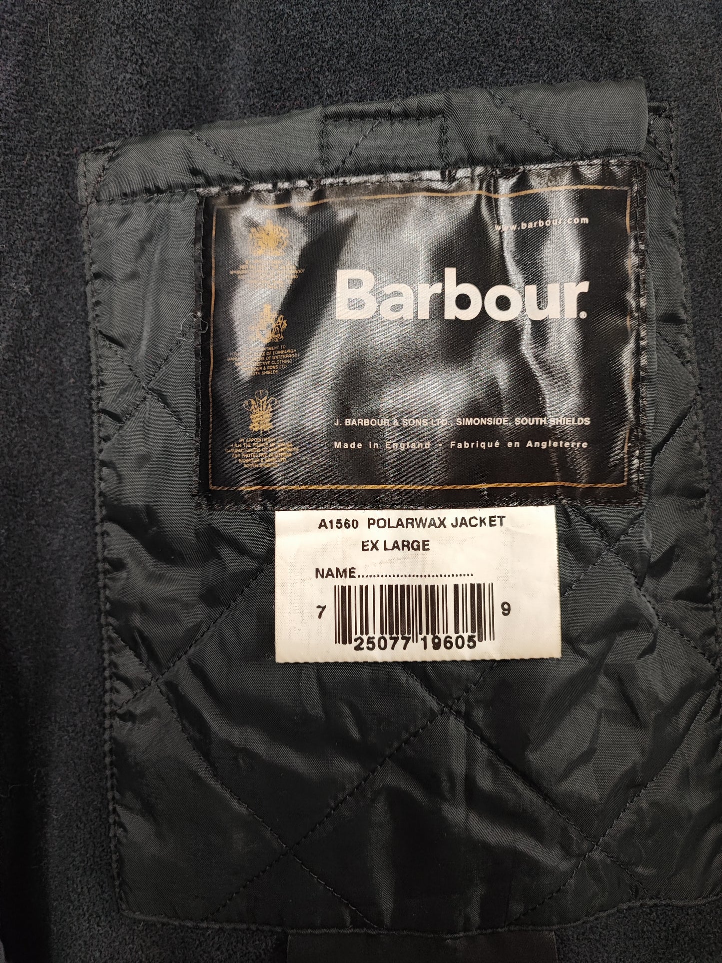 Barbour Giacca da Uomo nera cerata XLarge Man Polarwax Black Jacket Size XL