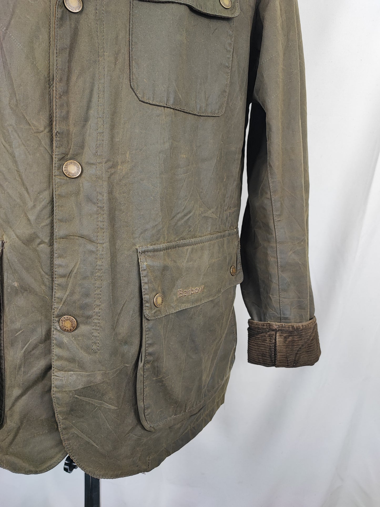 Barbour Giacca uomo Verde Taglia Large  Man Olive Waxed Connel Jacket Size Large