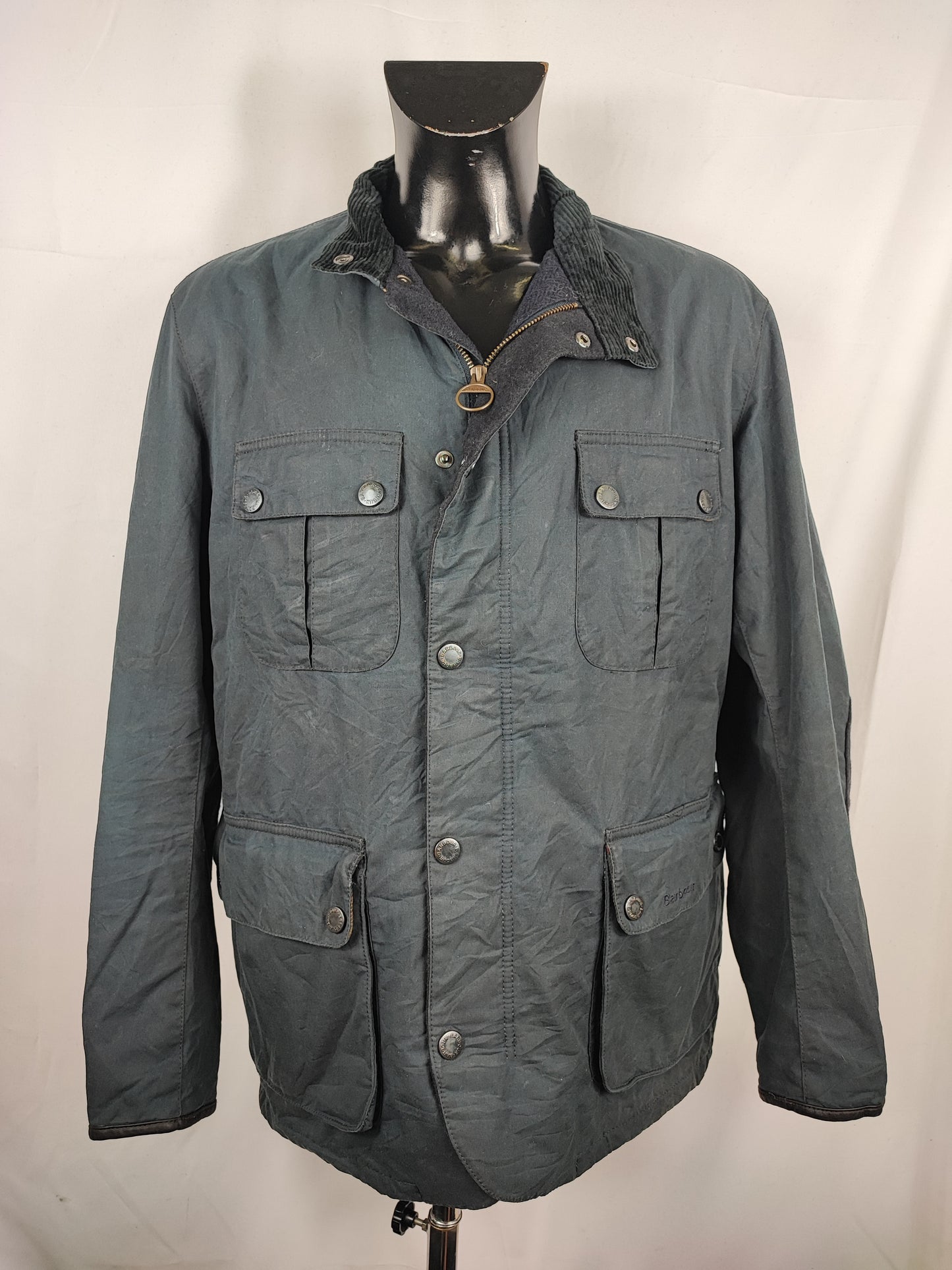 Giacca Barbour cerata da Uomo blu Spynie Jacket Large - Man Navy Wax Spynie Jacket size L