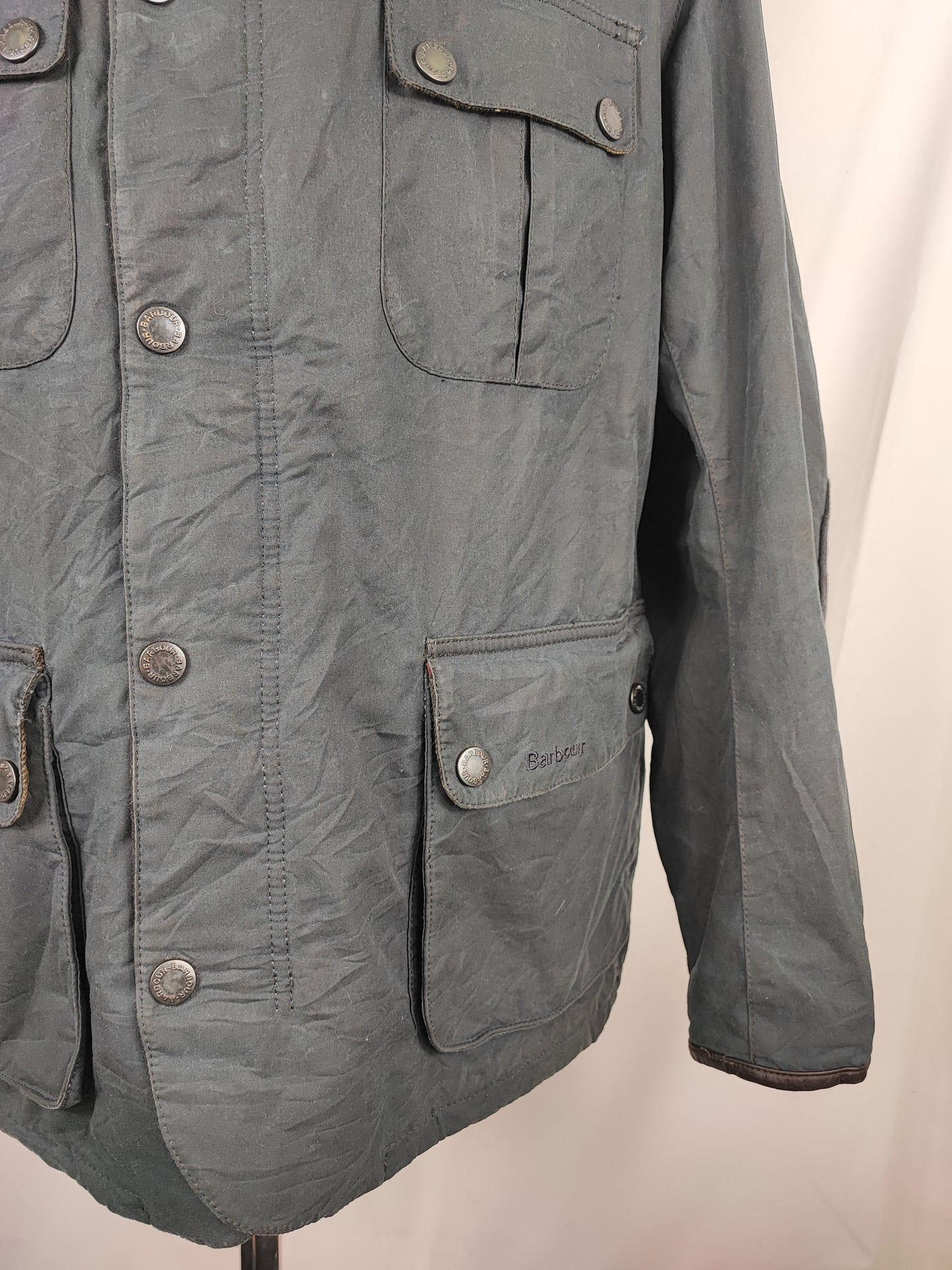 Giacca Barbour cerata da Uomo blu Spynie Jacket Large - Man Navy Wax Spynie Jacket size L