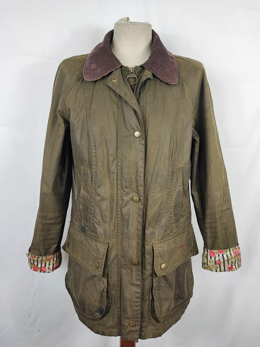 Giacca Barbour cerata verde da donna tg.40 Uk10-Wax Olive Abrosa Jacket uk10 Small