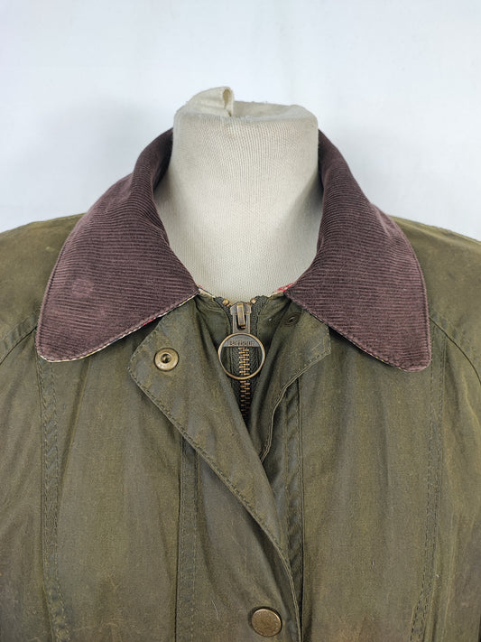 Giacca Barbour cerata verde da donna tg.40 Uk10-Wax Olive Abrosa Jacket uk10 Small