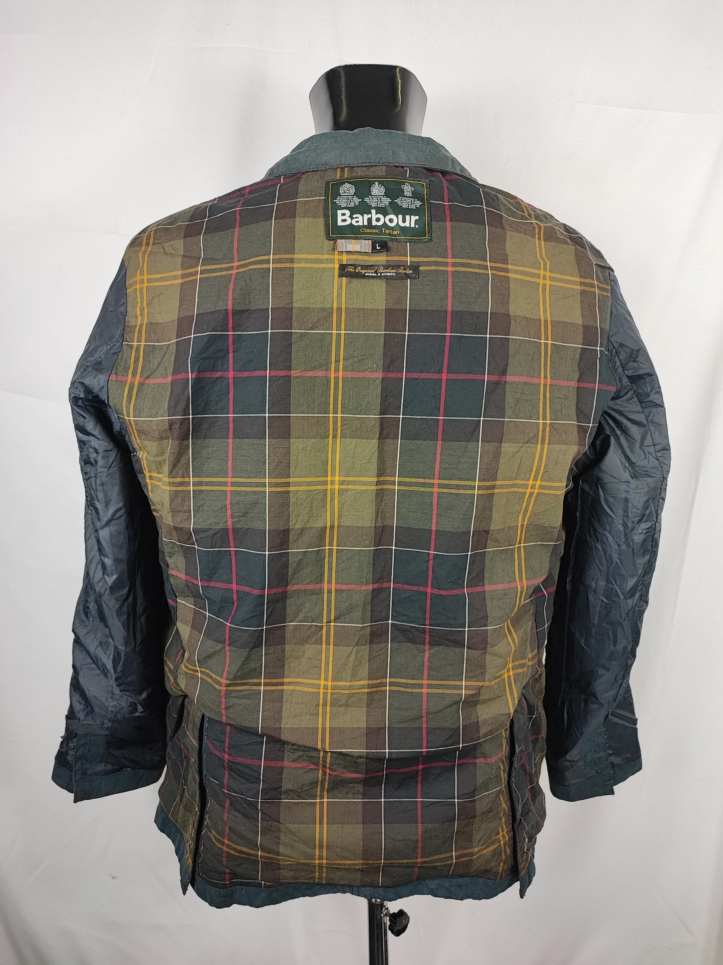 Giacca Barbour Uomo blu cerato Lutz Large- Navy waxed cotton Jacket Size Large