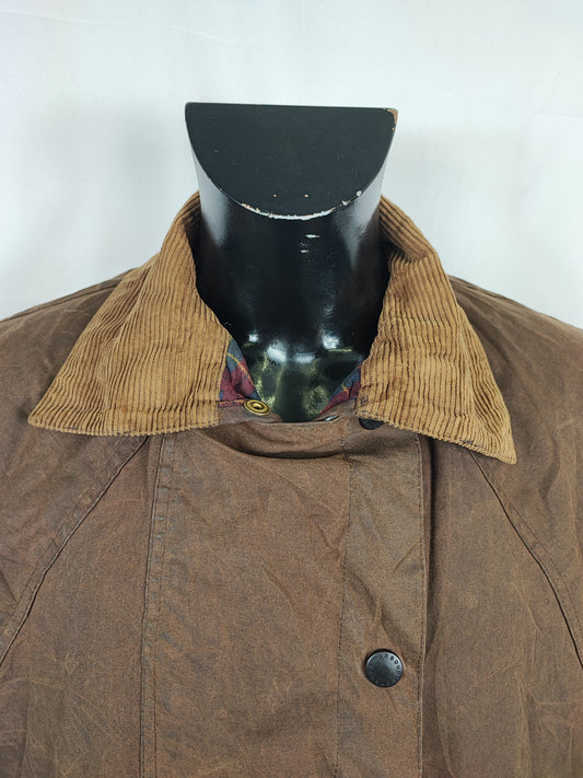 RARO Barbour Backhouse marrone C42/107 cm Riding Brown Wax Jacket Size Large