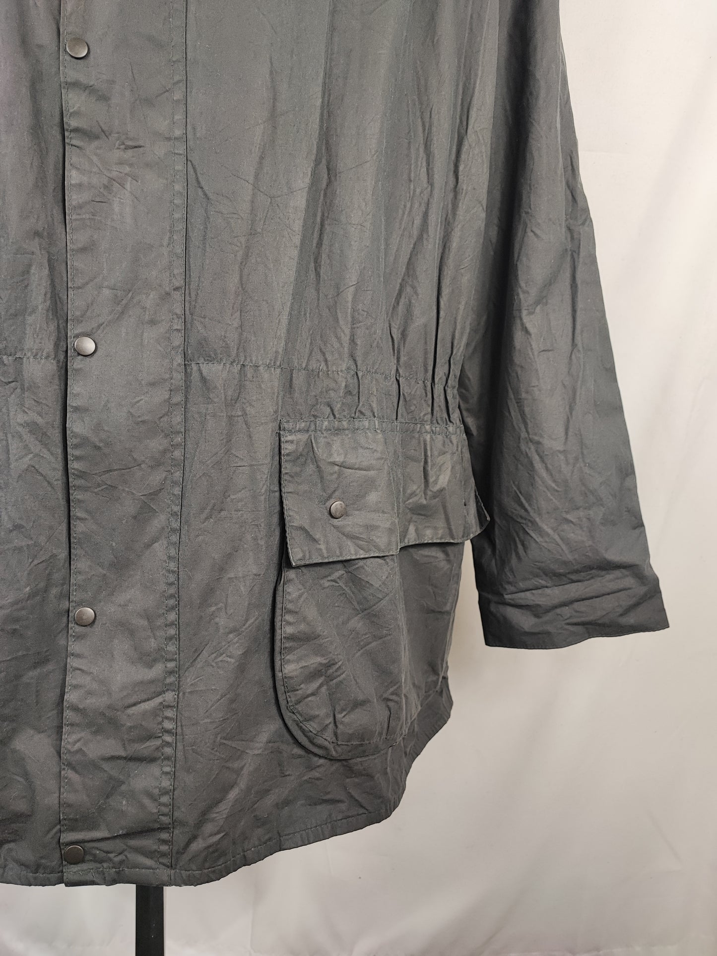 Barbour vintage Durham blu con cappuccio C46/117 cm Navy vintage Hooded waxed Durham Size Xlarge