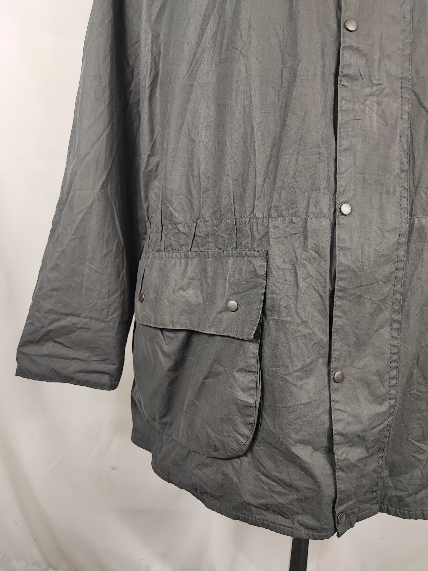 Barbour vintage Durham blu con cappuccio C46/117 cm Navy vintage Hooded waxed Durham Size Xlarge