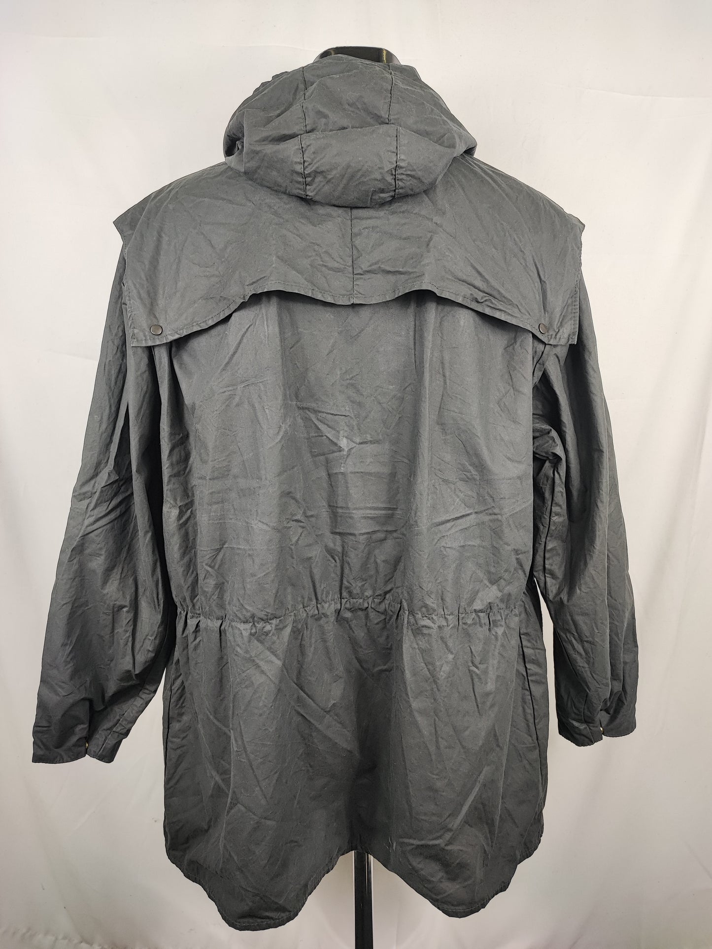 Barbour vintage Durham blu con cappuccio C46/117 cm Navy vintage Hooded waxed Durham Size Xlarge