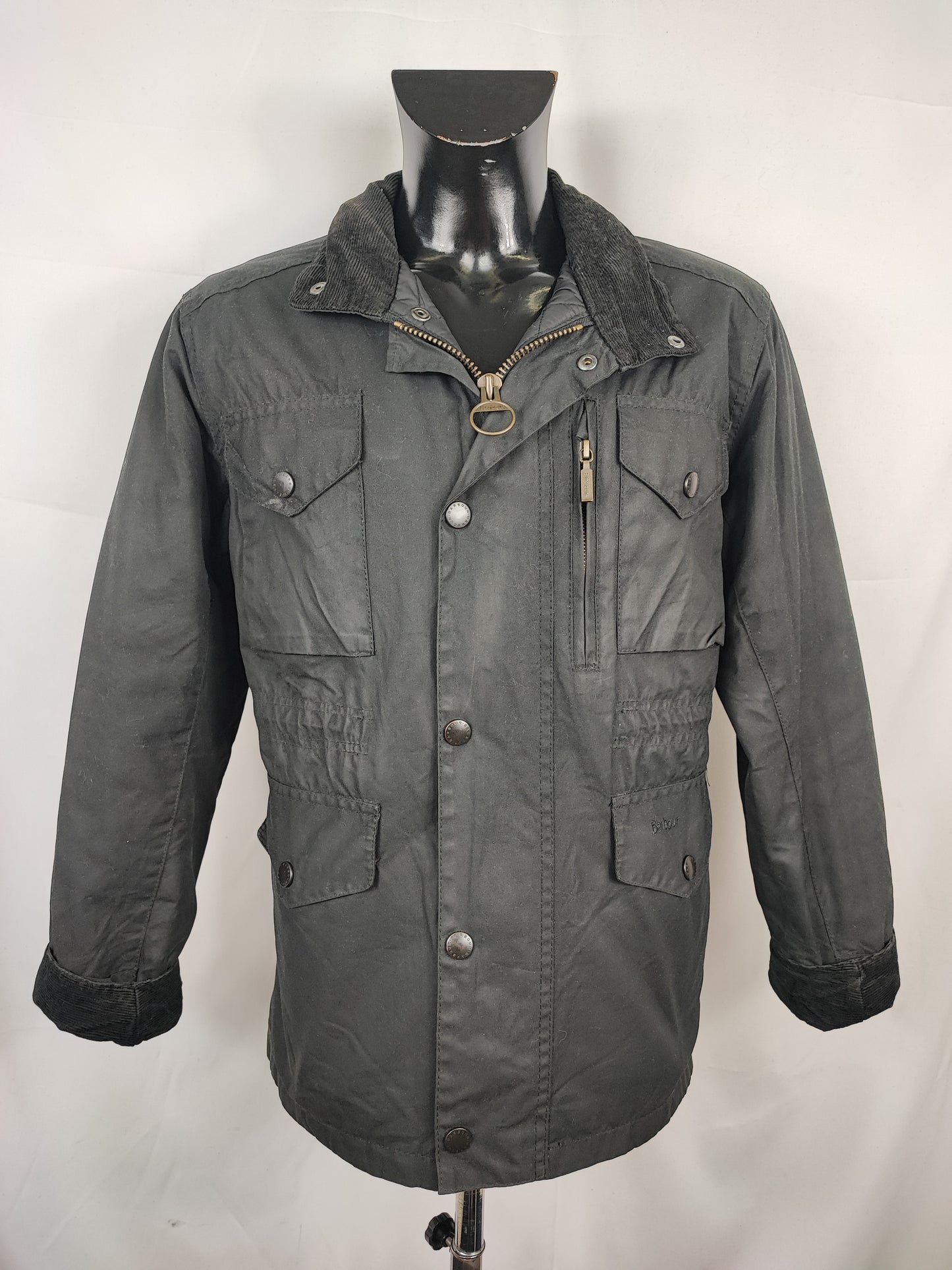 Barbour Giacca uomo nera Small Sapper Jacket Black Waxed Sapper Jacket Size S