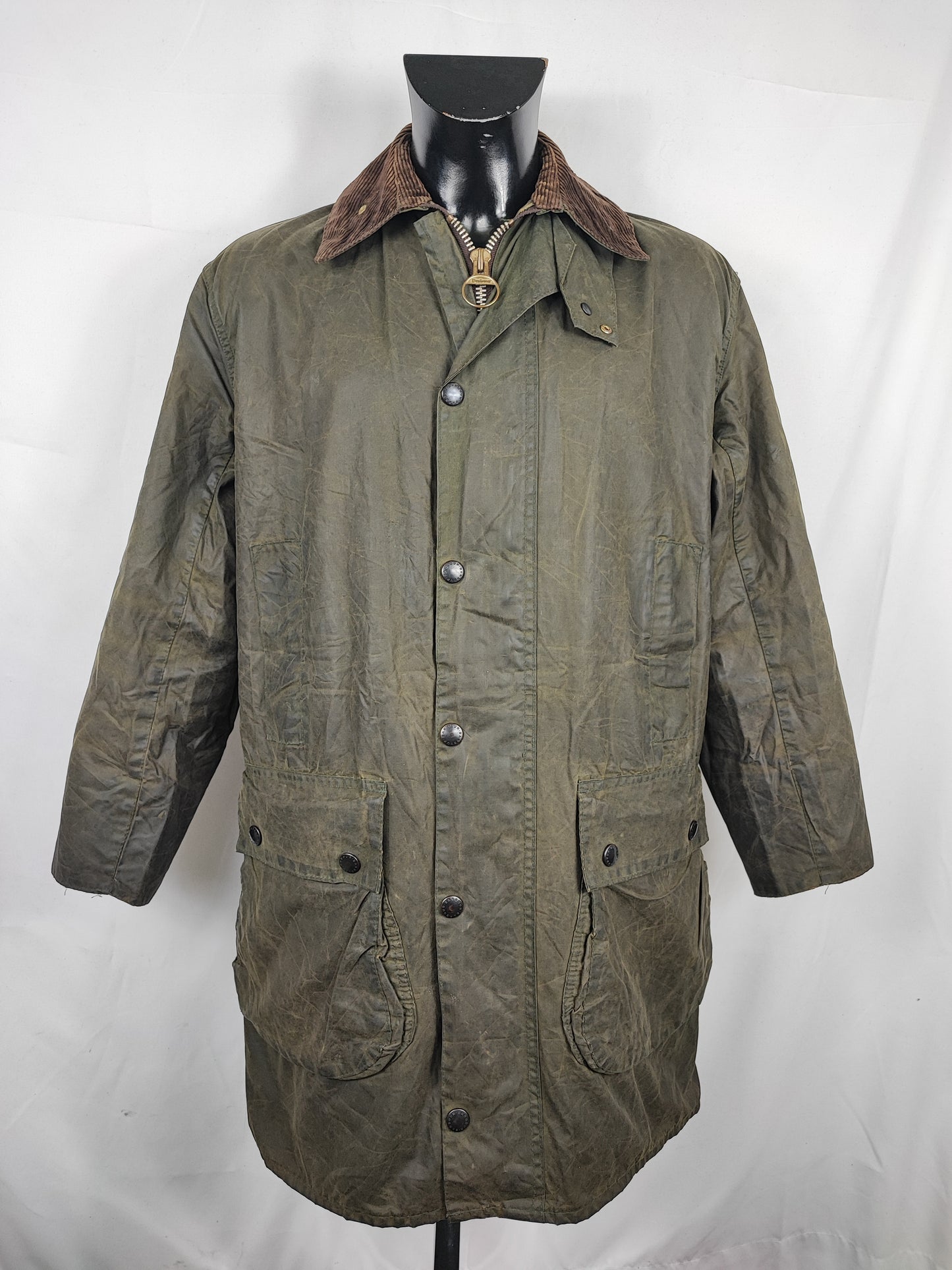 Giacca Barbour Unisex Border verde C36/91cm tg.46 - Green Wax Border Jacket Size Small C36