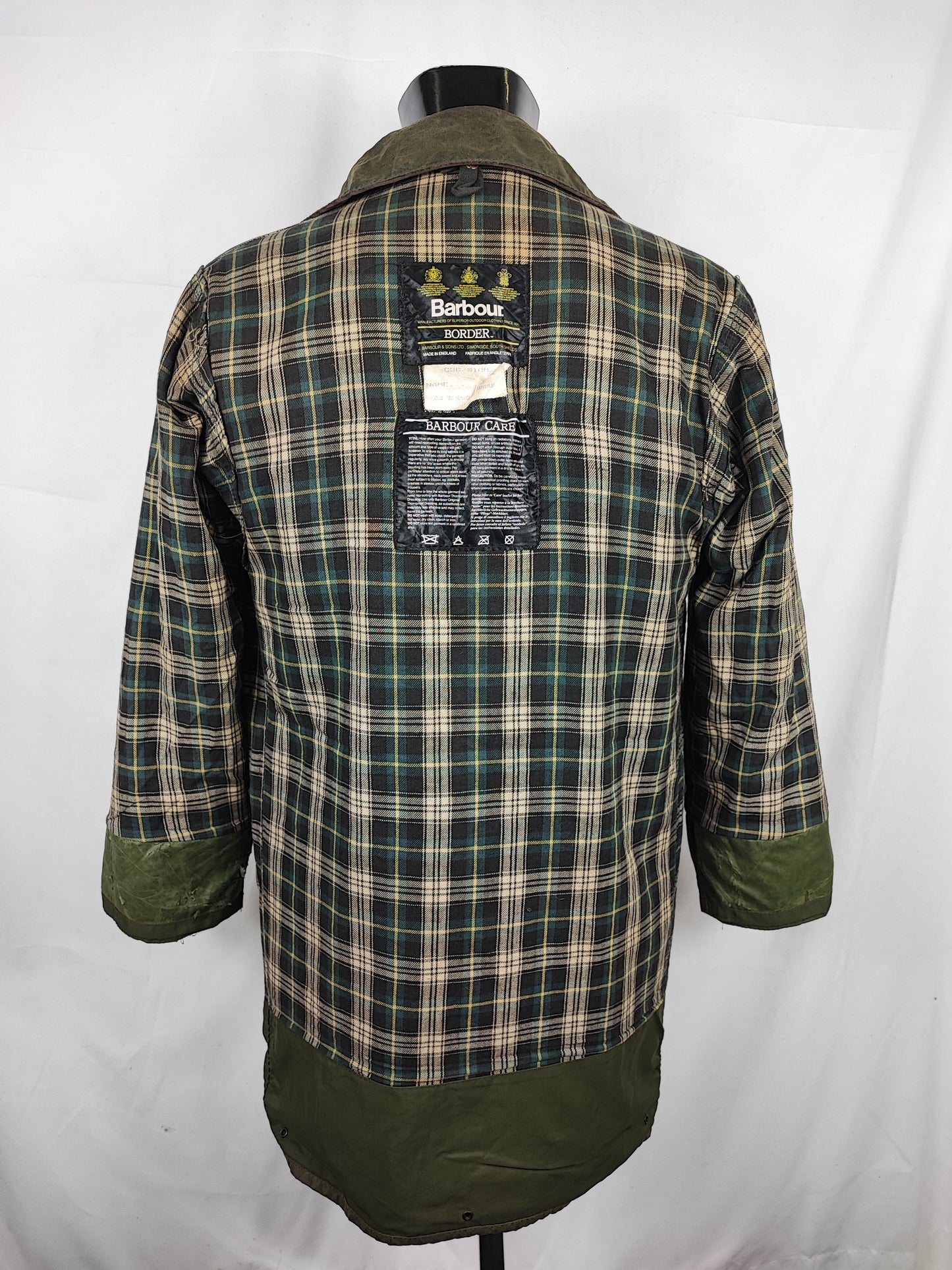 Giacca Barbour Unisex Border verde C36/91cm tg.46 - Green Wax Border Jacket Size Small C36