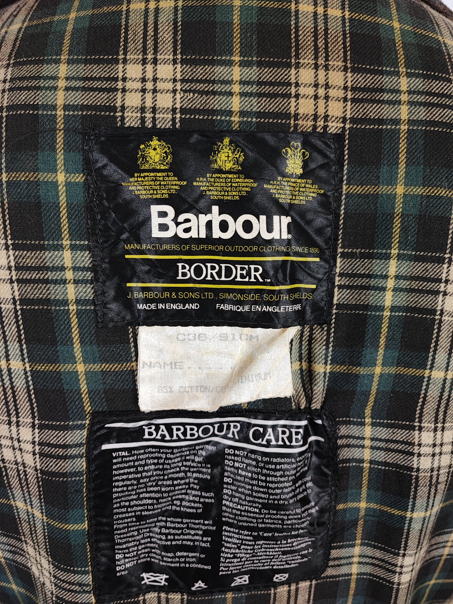 Giacca Barbour Unisex Border verde C36/91cm tg.46 - Green Wax Border Jacket Size Small C36