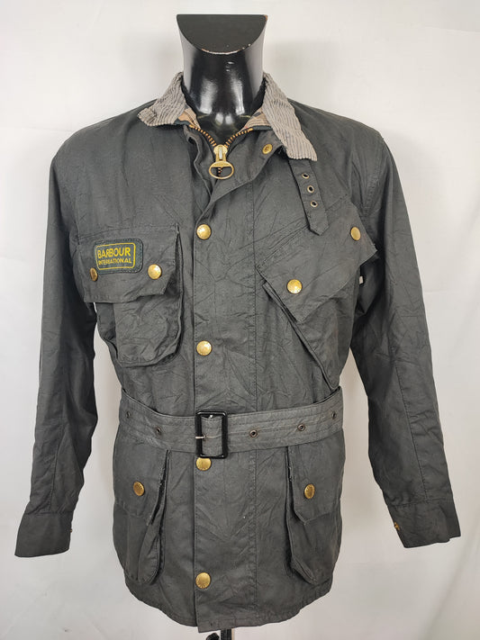 Giacca Barbour International Nero A7 C38/97 cm Man Vintage Black Wax Jacket size Medium