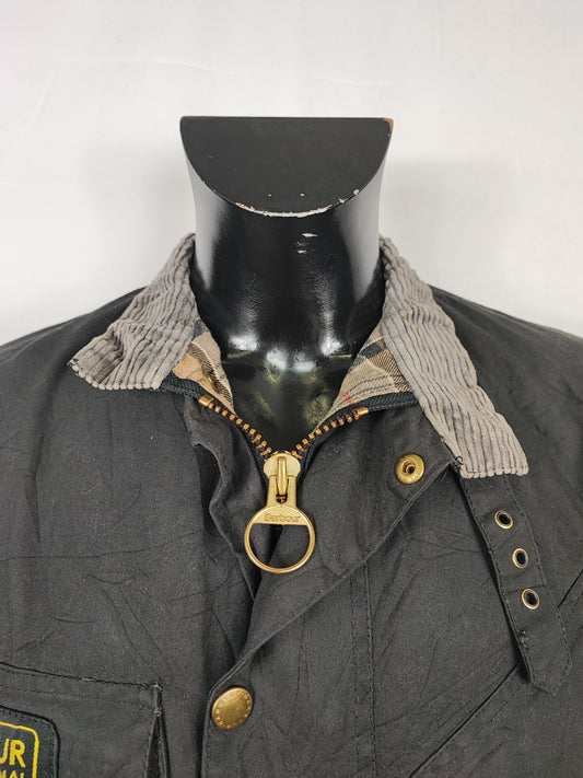 Giacca Barbour International Nero A7 C38/97 cm Man Vintage Black Wax Jacket size Medium