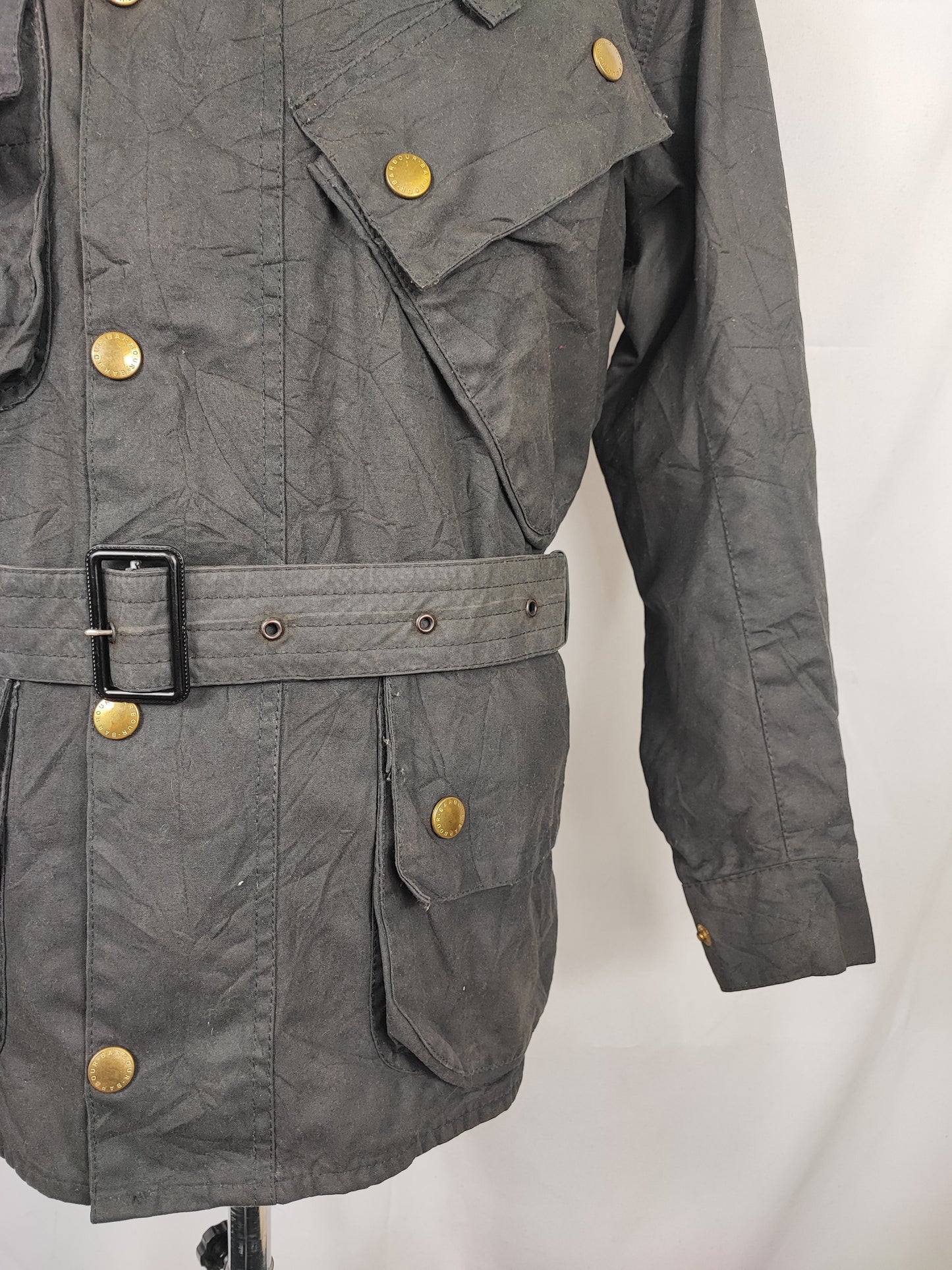 Giacca Barbour International Nero A7 C38/97 cm Man Vintage Black Wax Jacket size Medium