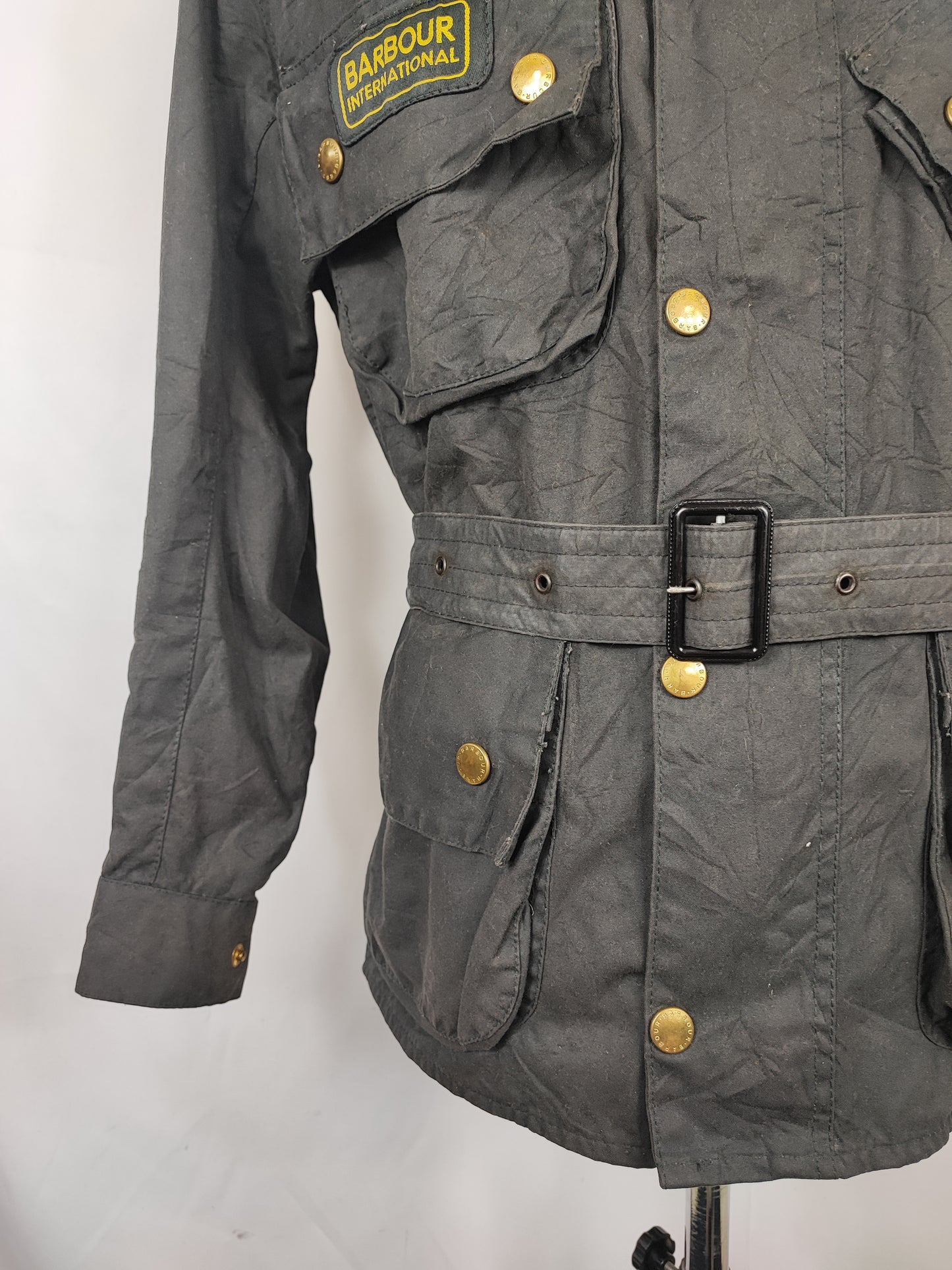 Giacca Barbour International Nero A7 C38/97 cm Man Vintage Black Wax Jacket size Medium