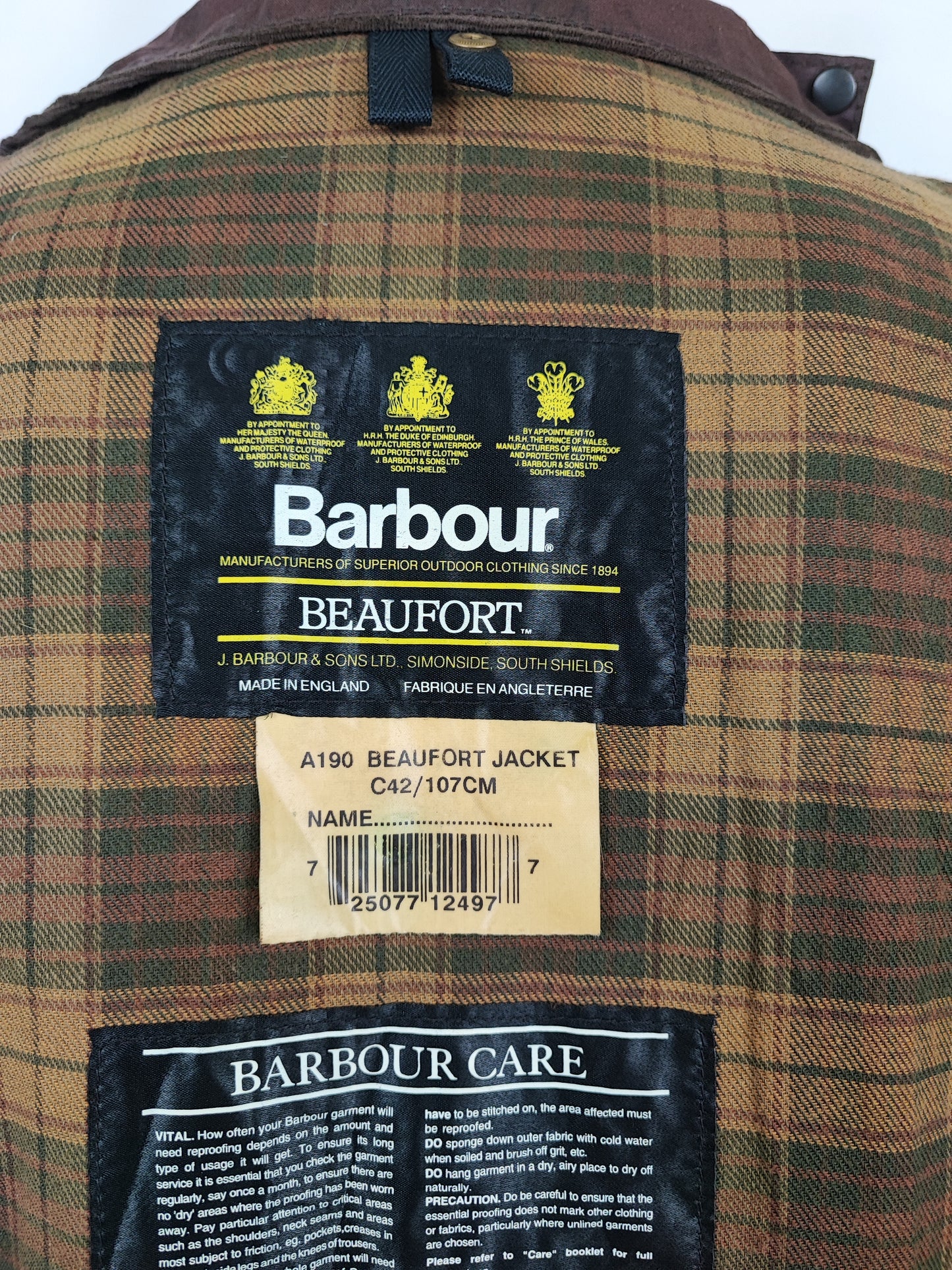 Barbour Giacca Beaufort vintage marrone C42/107 cm - Brown Beaufort Waxed jacket large