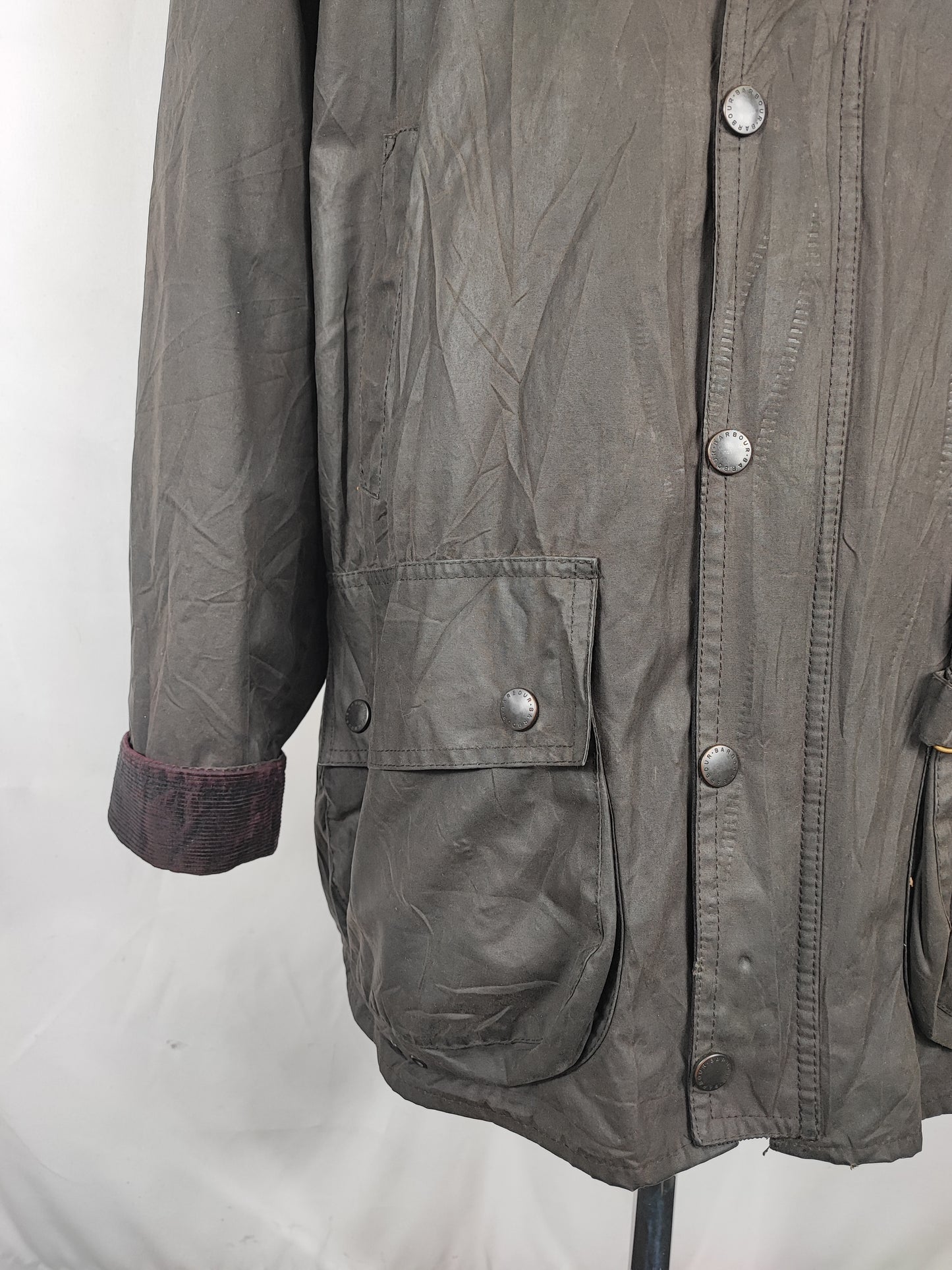 Giacca Barbour Fontainbleau nera C48/122 cm - Man Black waxed Fontainbleau jacket size XL