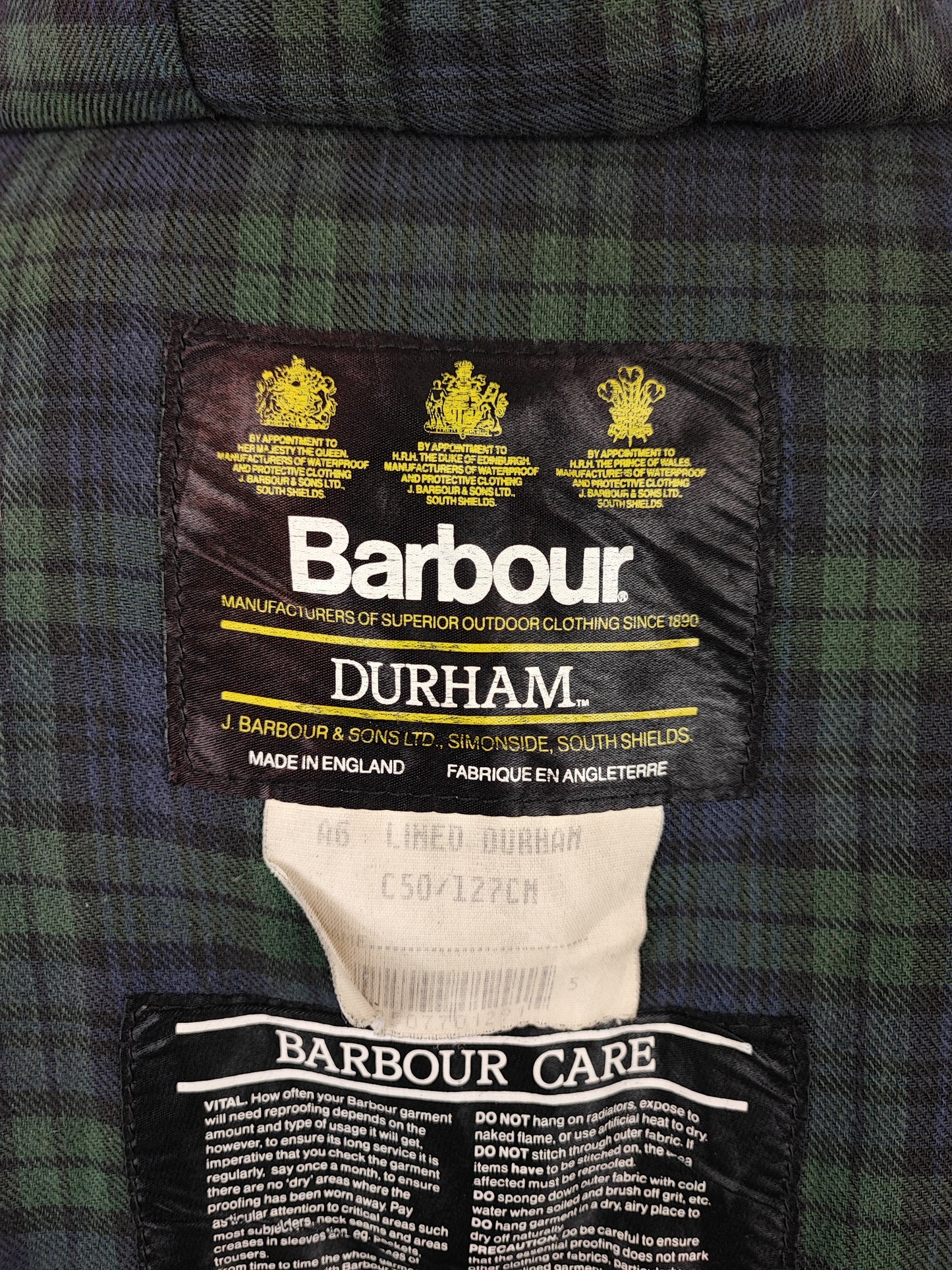 Giacca Barbour Durham blu cerata c50/127 cm XXL - Man Navy wax Durham jacket size C50