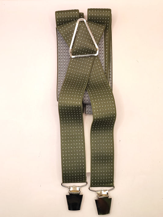Bretelle da uomo con clip verde militare a fantasia
