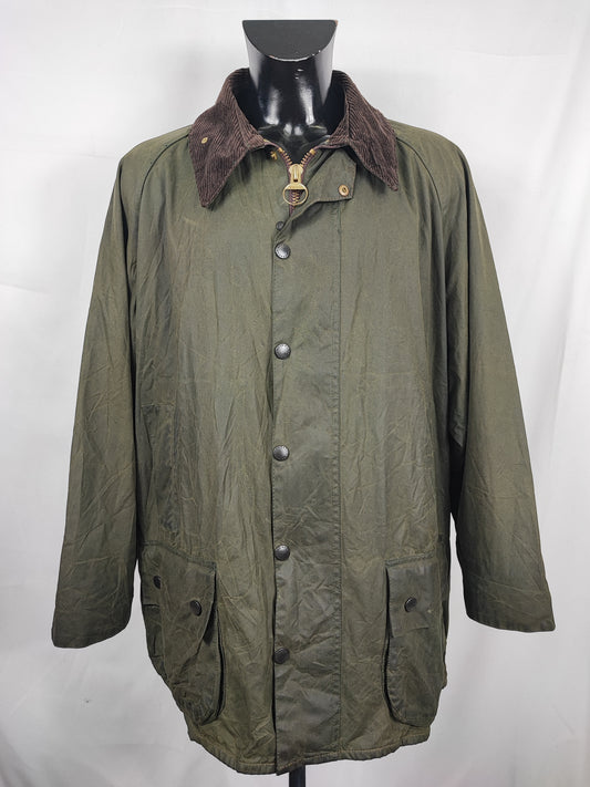 Barbour Giacca Beaufort vintage verde C50/127cm Man Green Wax Beaufort jacket size XXL