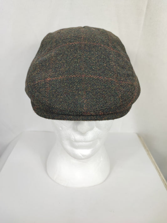 Coppola nuova inglese in lana verde scuro in tweed - New English Green Wool Flat cap One size