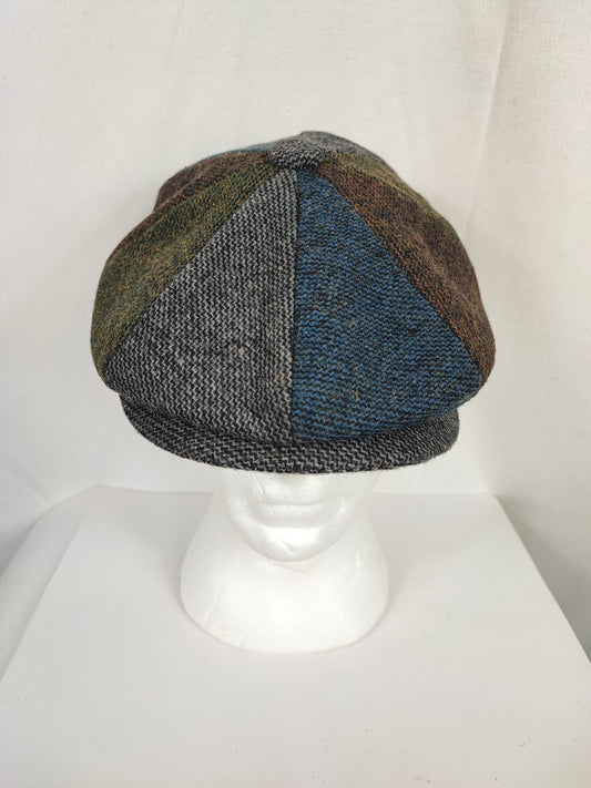 Coppola nuova inglese in lana a otto spicchi multicolore - Eight panel wool multicolor cap