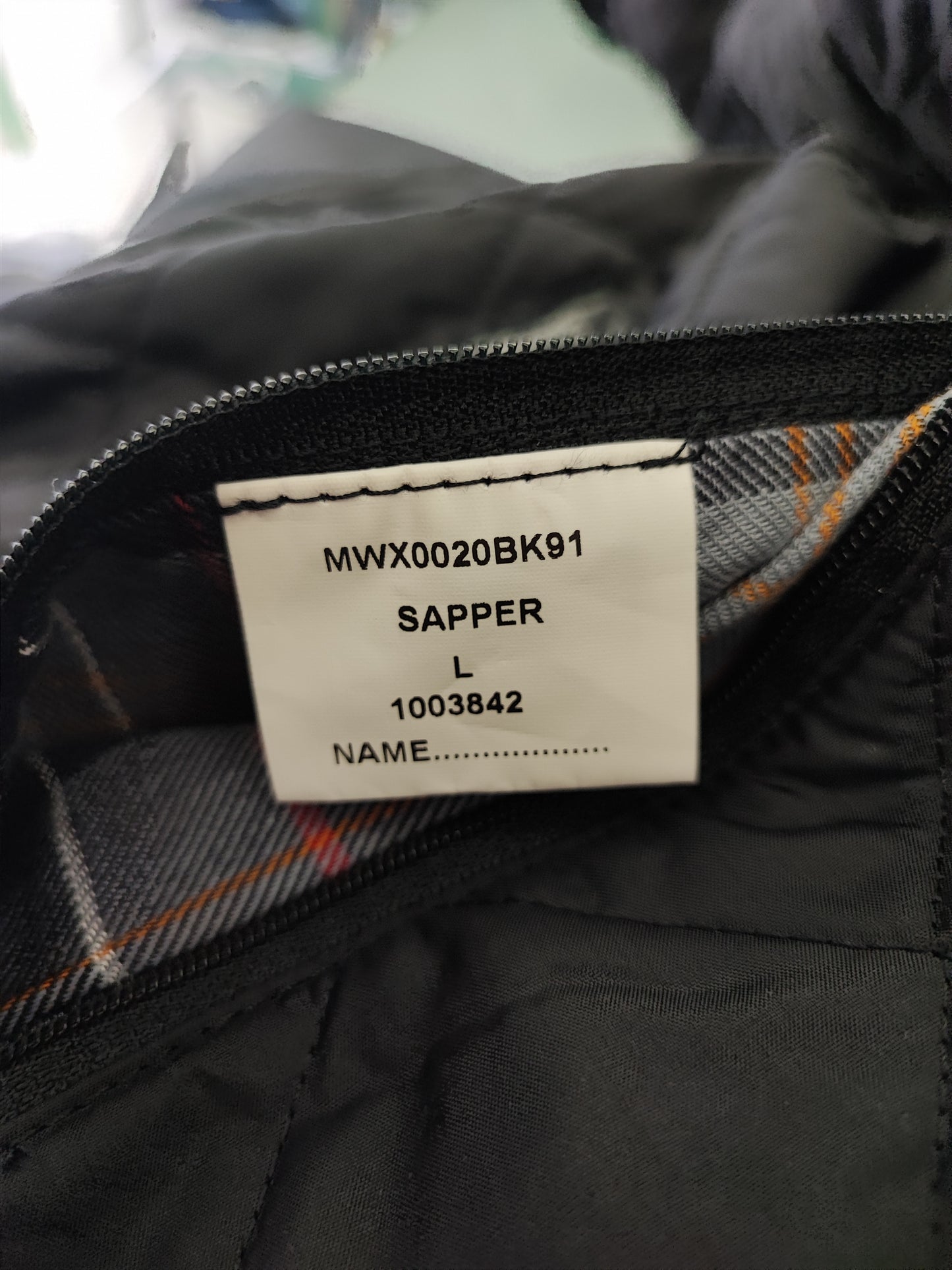 Barbour Giacca uomo nera Large Sapper Jacket Black Waxed Sapper Jacket Size L