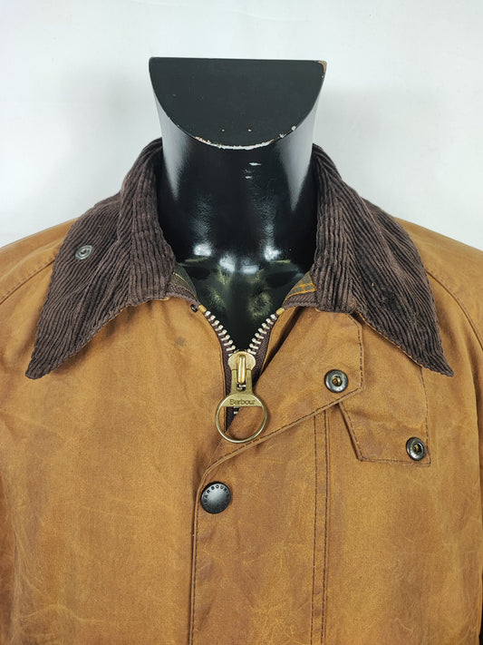 Barbour Giacca Moorland Beige C42/107 cm Large - Sandstone Classic Moorland Waxed jacket Size C42