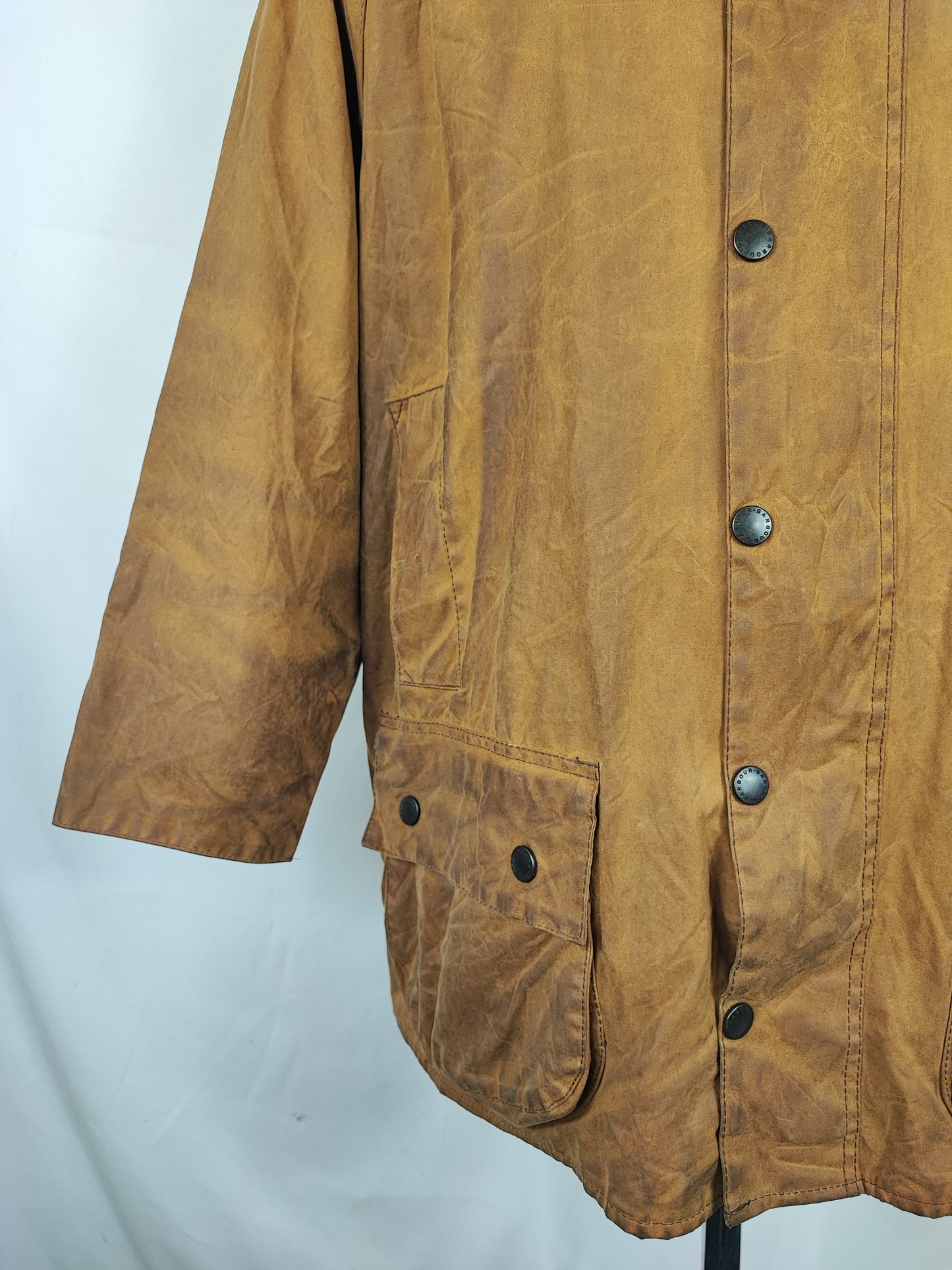 Barbour Giacca Moorland Beige C42/107 cm Large - Sandstone Classic Moorland Waxed jacket Size C42