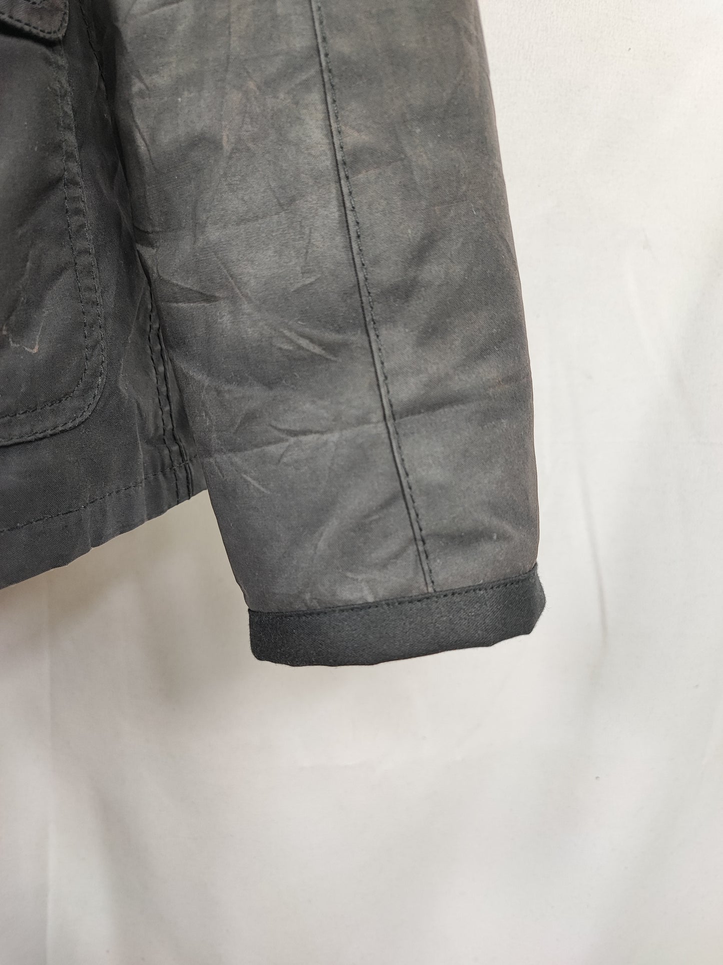 Barbour Giacca corta nera donna Tg. 40 Morris Black Wax Utility Jacket Size UK10 Small