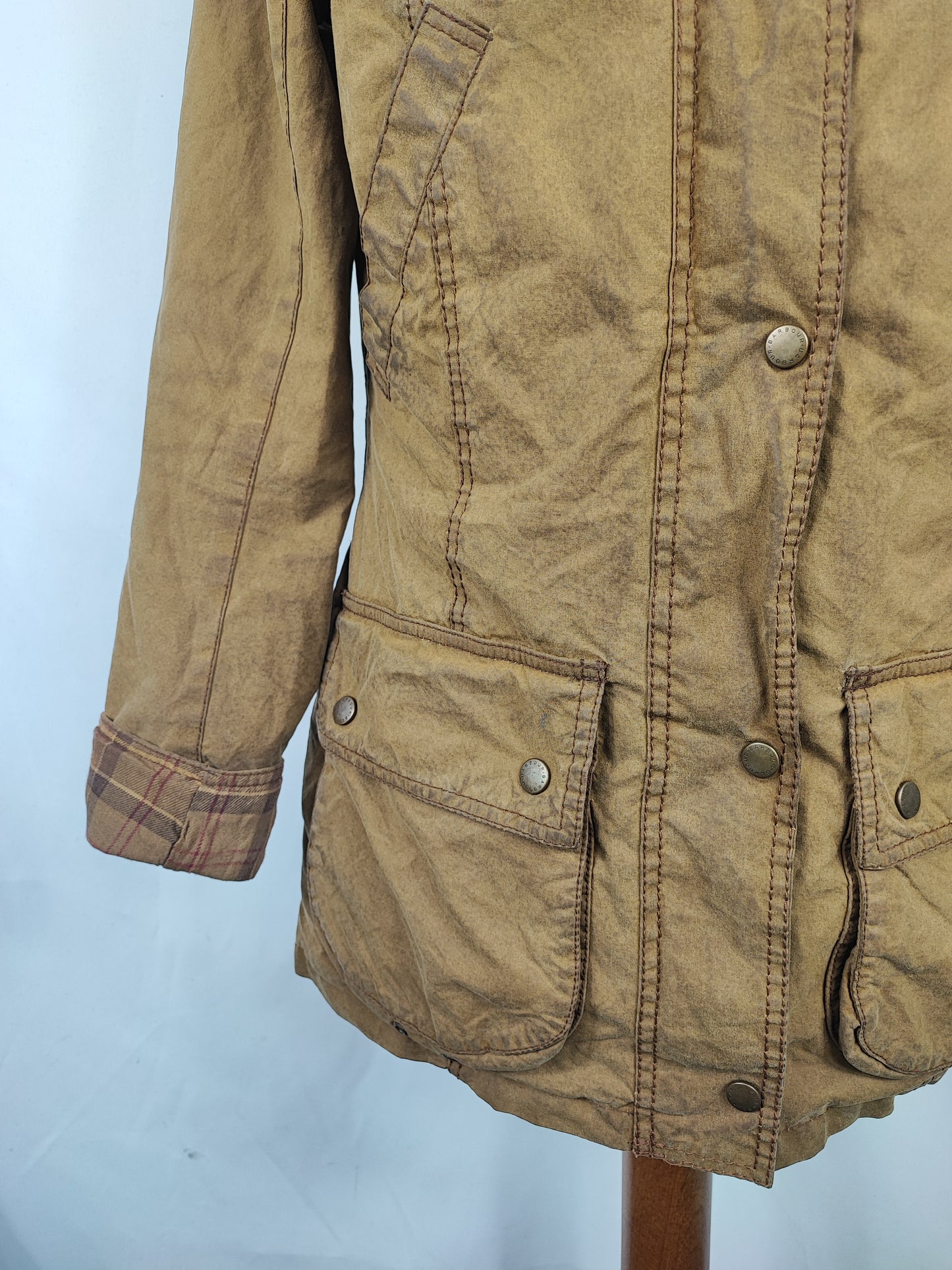 Giacca Barbour donna beige Vintage Beadnell Uk 12 Medium-Lady Sand Vintage Beadnell M
