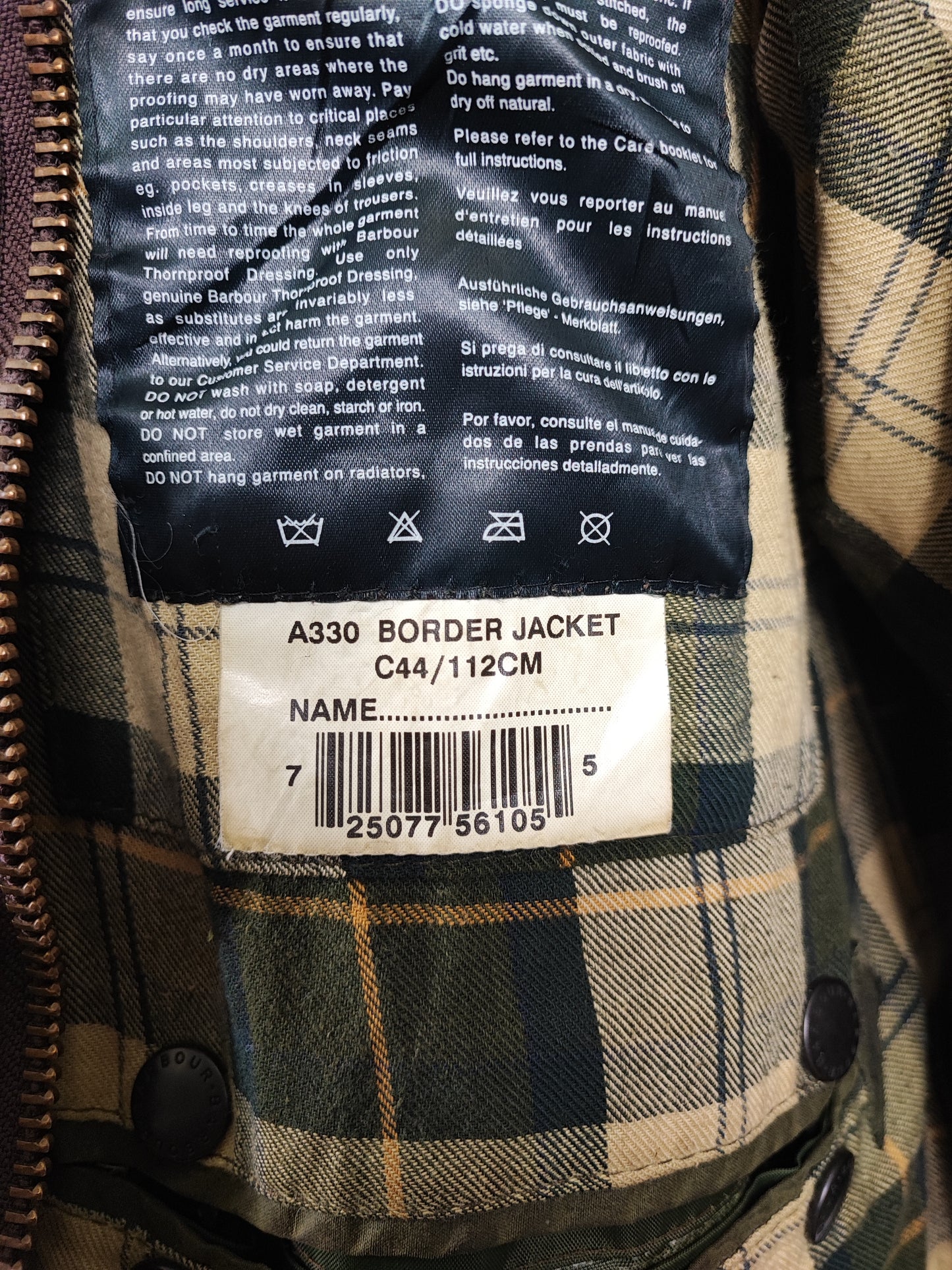 Barbour Uomo Border recente verde Cerato C44/112cm Green Border Wax Coat Large XLarge