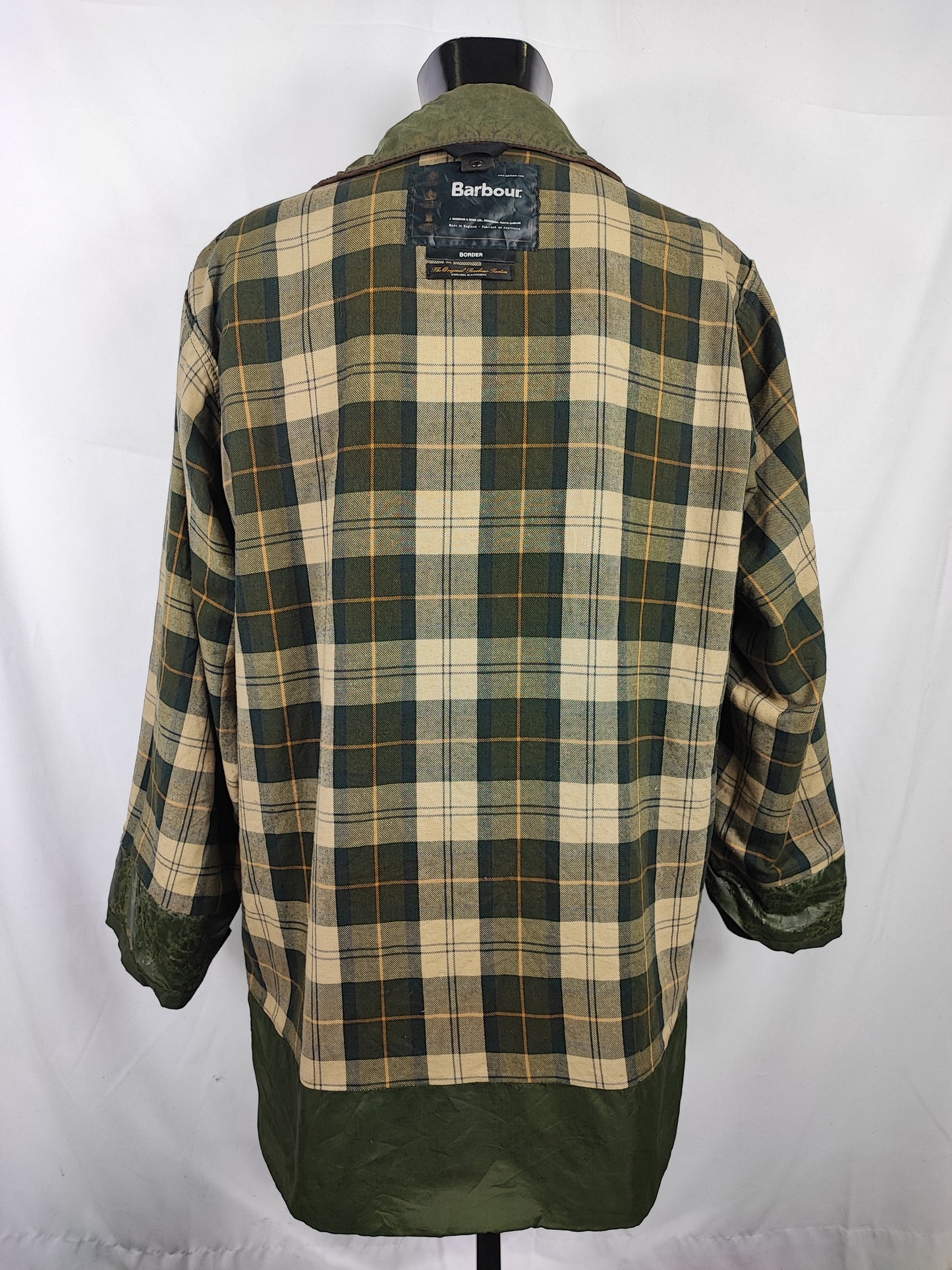 Barbour Uomo Border recente verde Cerato C44/112cm Green Border Wax Coat Large XLarge