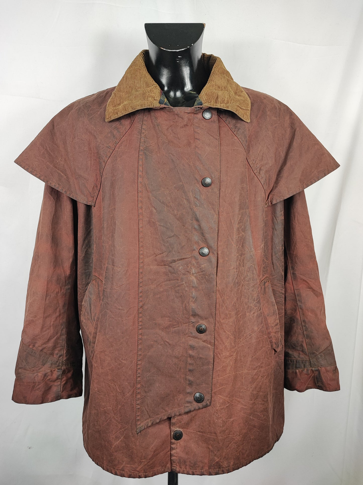 RARO Barbour Backhouse marrone C44/112 cm Man Riding Brown Wax Jacket size XLarge