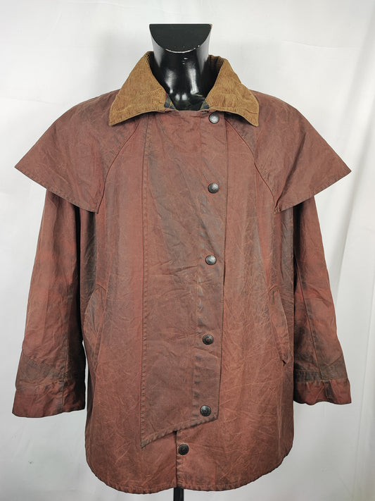 RARO Barbour Backhouse marrone C44/112 cm Man Riding Brown Wax Jacket size XLarge