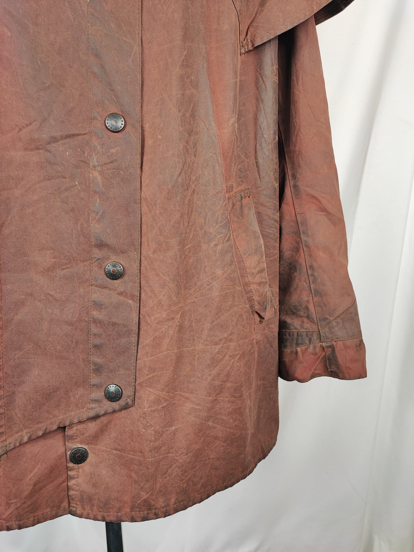 RARO Barbour Backhouse marrone C44/112 cm Man Riding Brown Wax Jacket size XLarge