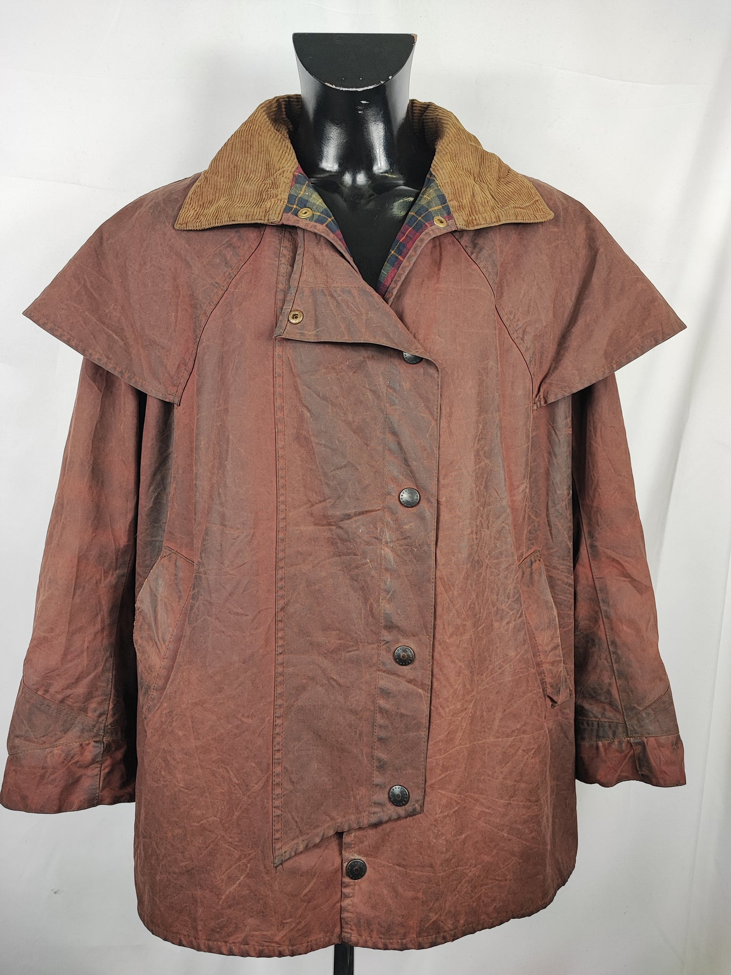RARO Barbour Backhouse marrone C44/112 cm Man Riding Brown Wax Jacket size XLarge