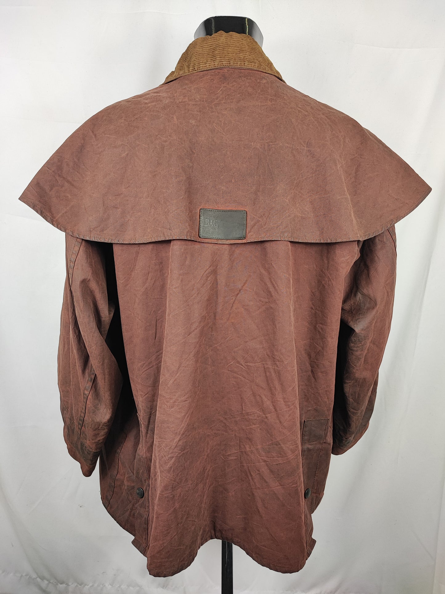 RARO Barbour Backhouse marrone C44/112 cm Man Riding Brown Wax Jacket size XLarge