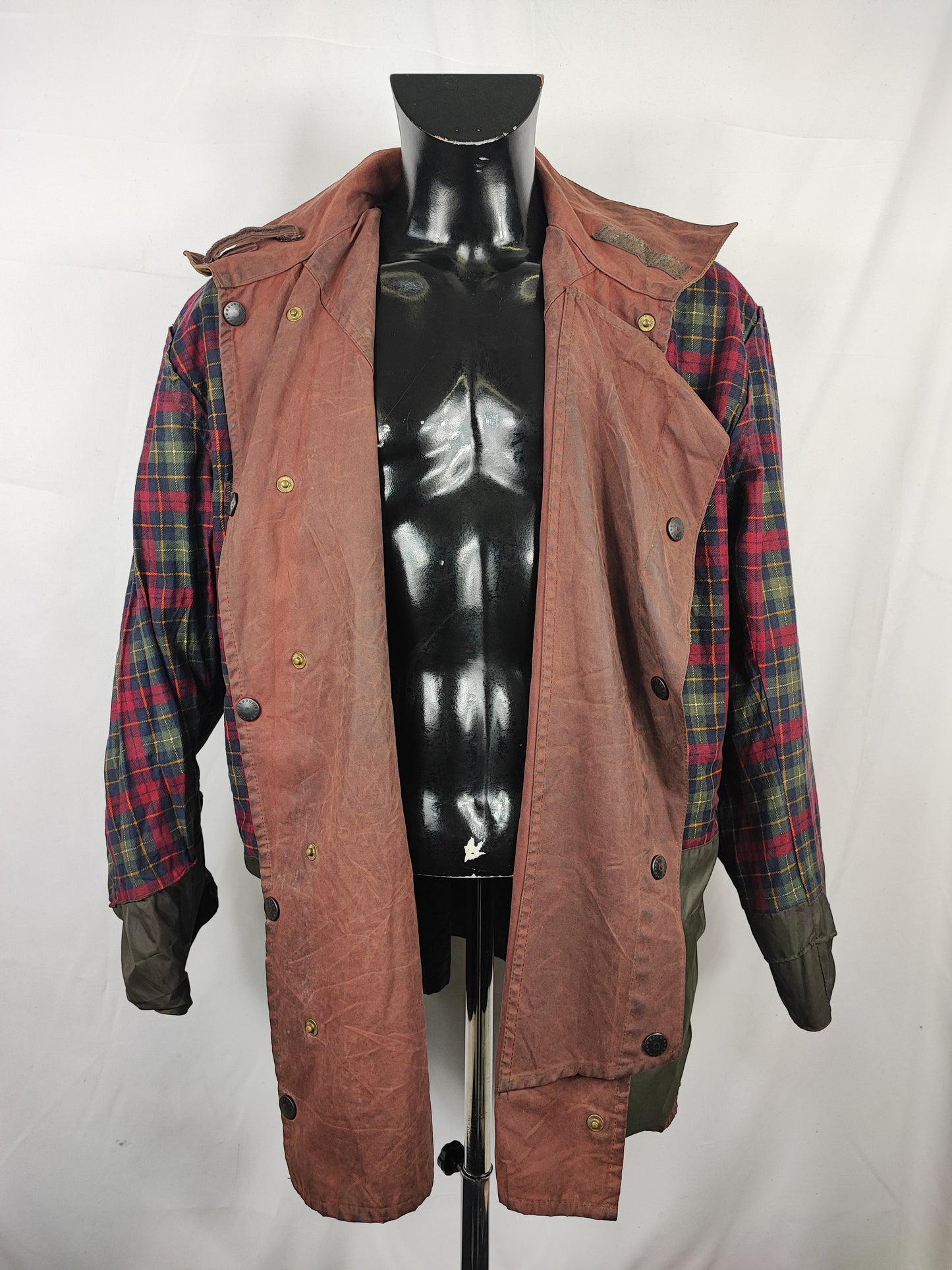 RARO Barbour Backhouse marrone C44/112 cm Man Riding Brown Wax Jacket size XLarge