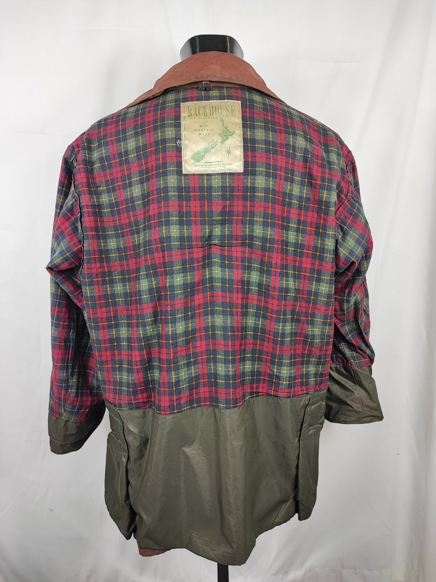 RARO Barbour Backhouse marrone C44/112 cm Man Riding Brown Wax Jacket size XLarge