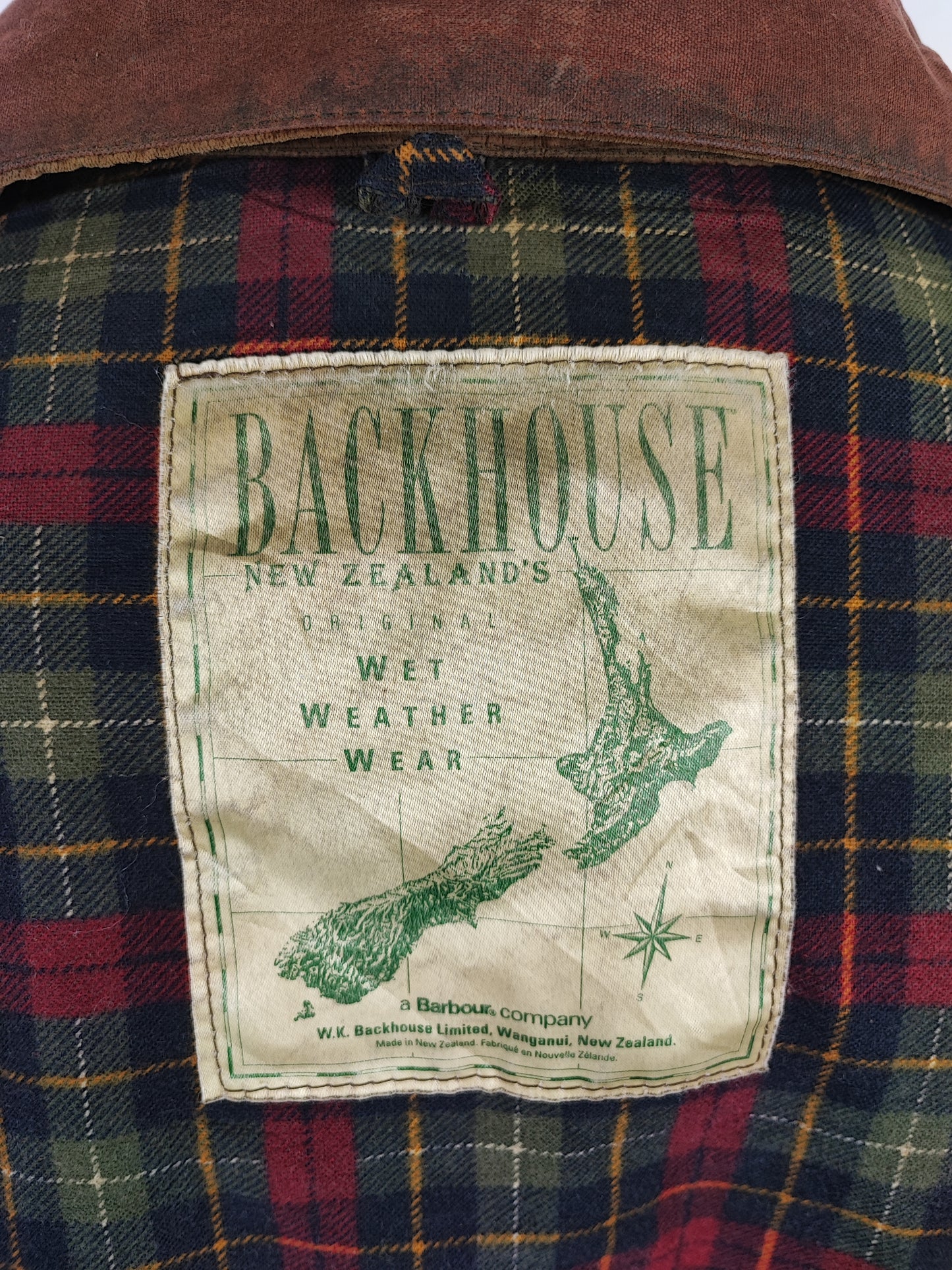 RARO Barbour Backhouse marrone C44/112 cm Man Riding Brown Wax Jacket size XLarge