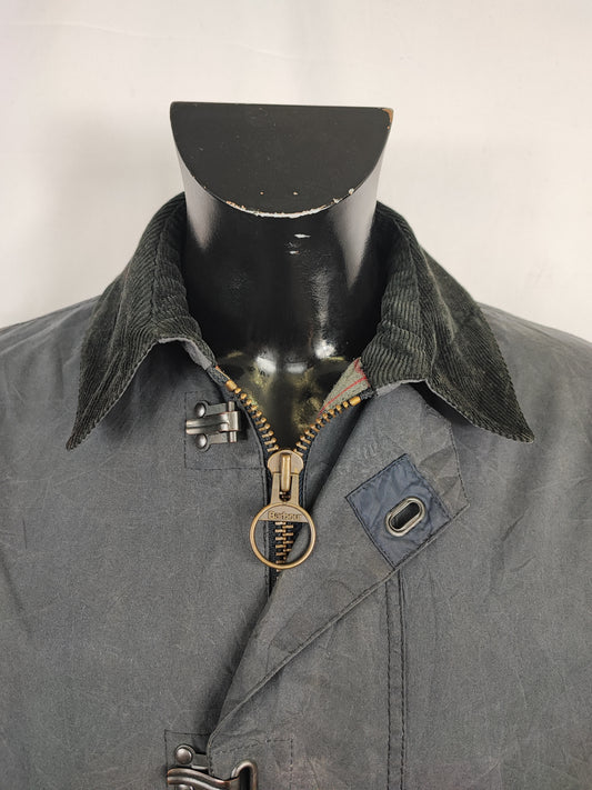 Giacca Barbour da uomo Blu notte Medium-Man Navy Wax Hurst Jacket Size M