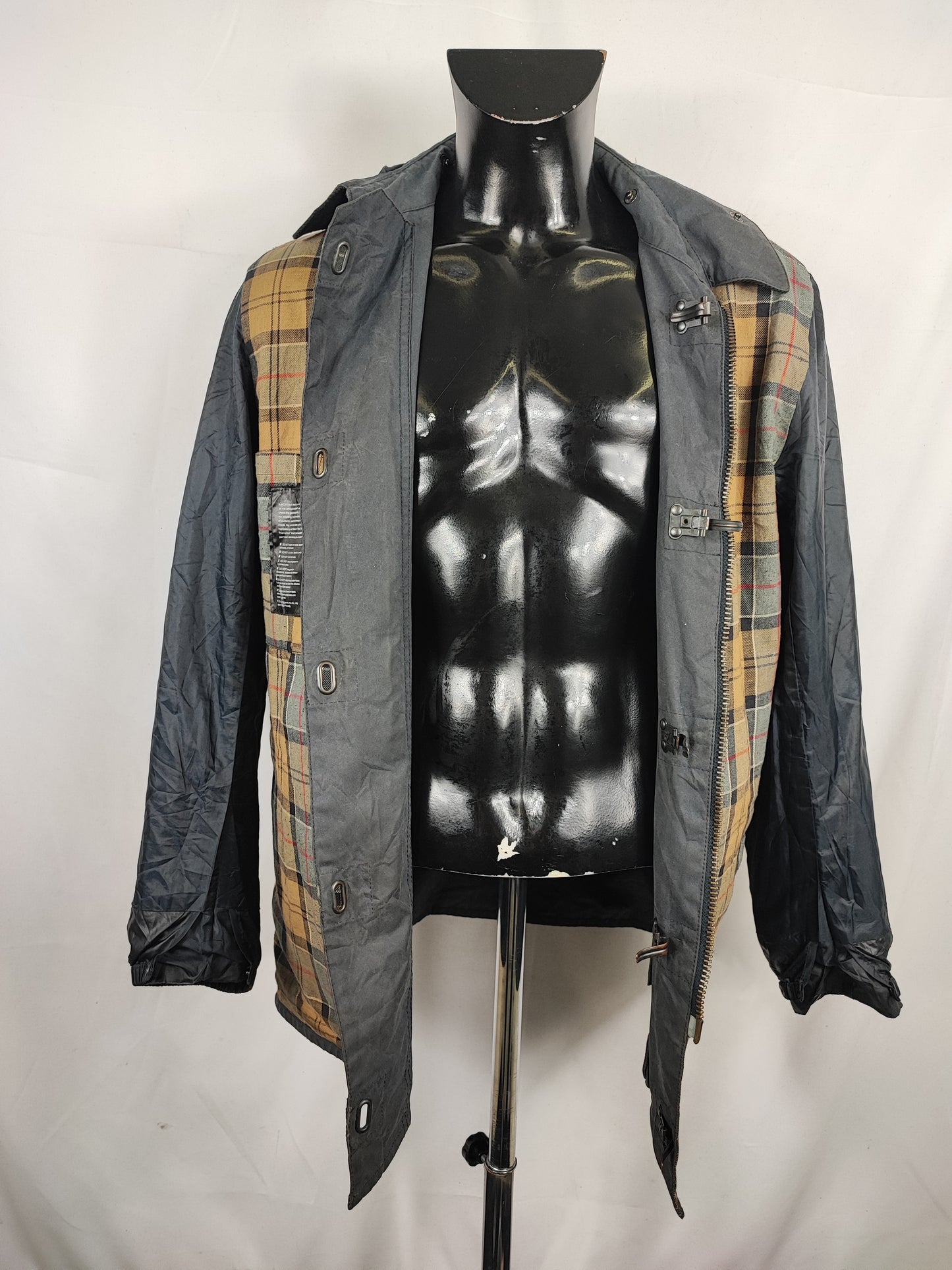 Giacca Barbour da uomo Blu notte Medium-Man Navy Wax Hurst Jacket Size M
