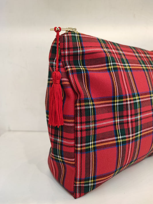 Pochette grande in cotone in Tartan scozzese
