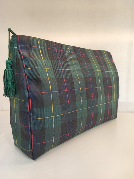 Pochette grande in cotone in Tartan Black Watch