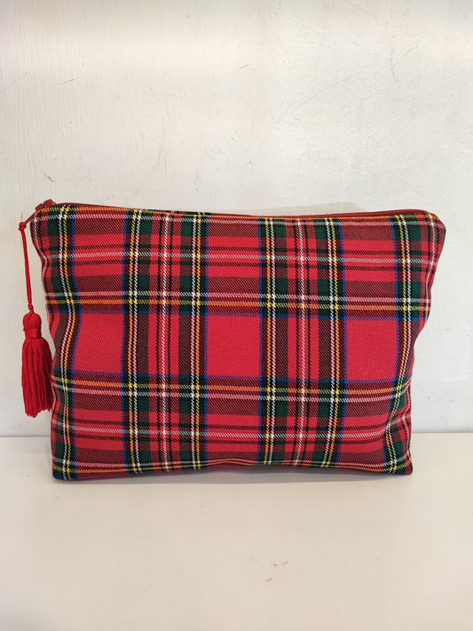 Pochette media in cotone in Tartan Scozzese